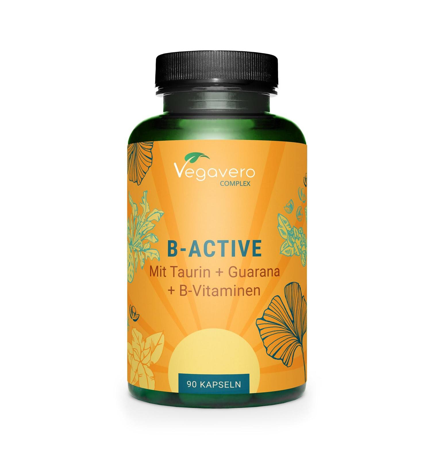 Natural Energy Booster | 90 Capsules | With Guarana (Coffee) Maca Vitamins | Anti-Fatigue + Energizing | Vegan and No Additives | Vegavero  - Buy Online on GoSupps.com