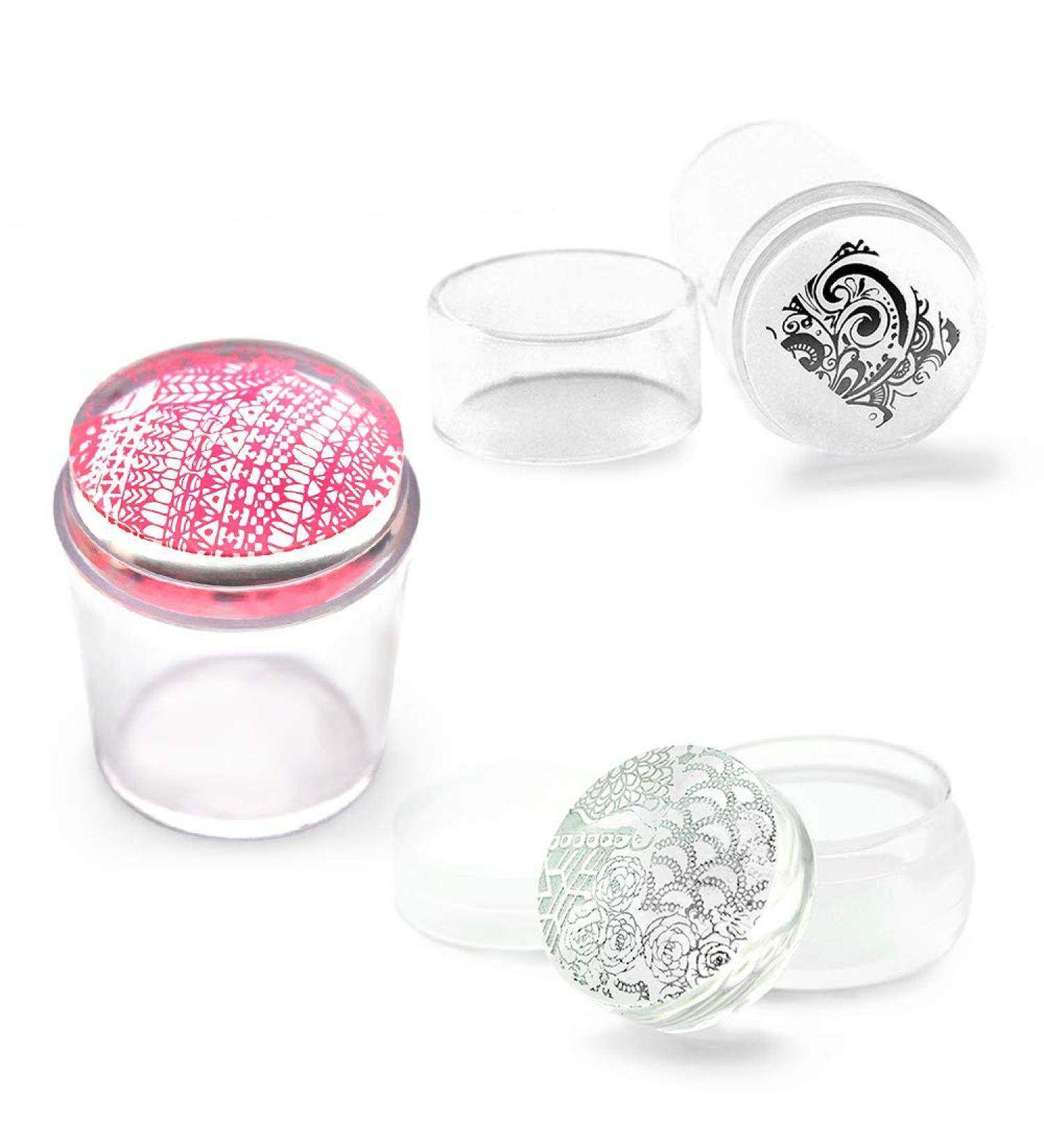 3Pcs Nail Art Stamper Set - Replaceable Clear Jelly Silicone Head for Perfect Manicure Printing - Buy Online on GoSupps.com