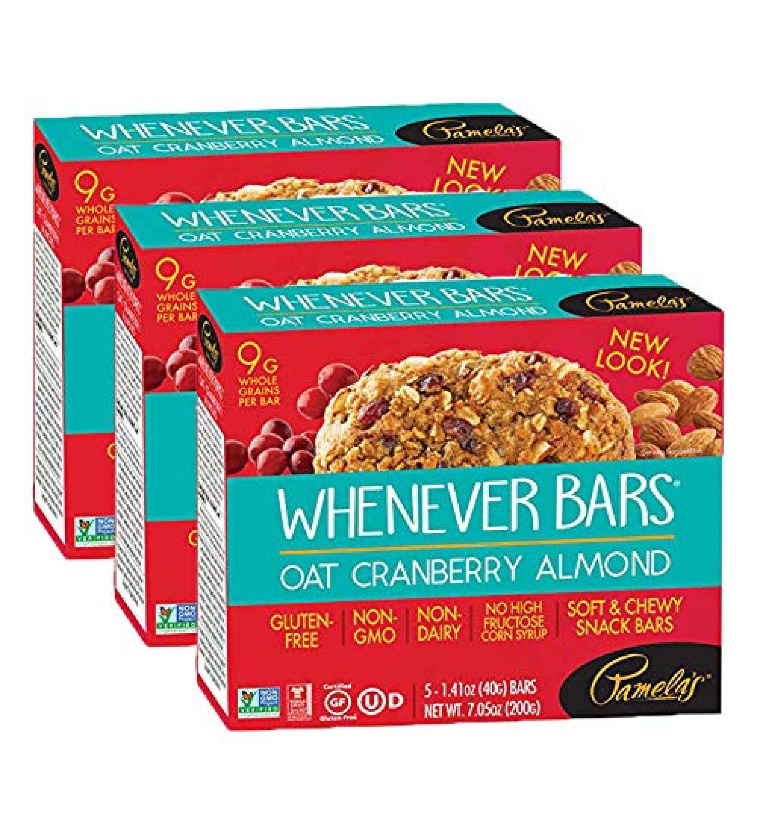 Pamela's Products Gluten Free Oat Cranberry Almond Whenever Bars - Pack of 3 - Buy Online on GoSupps.com