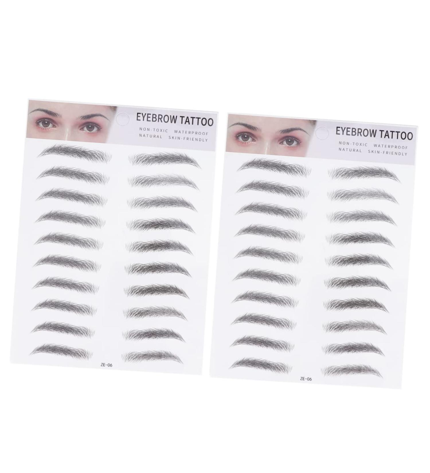 DOITOOL 2pcs 3d Eyebrow Stickers Green Faux Fur Scrunchies Eyebrow Stencils Eyebrow Trimming The Lazy 6d - Buy Online on GoSupps.com