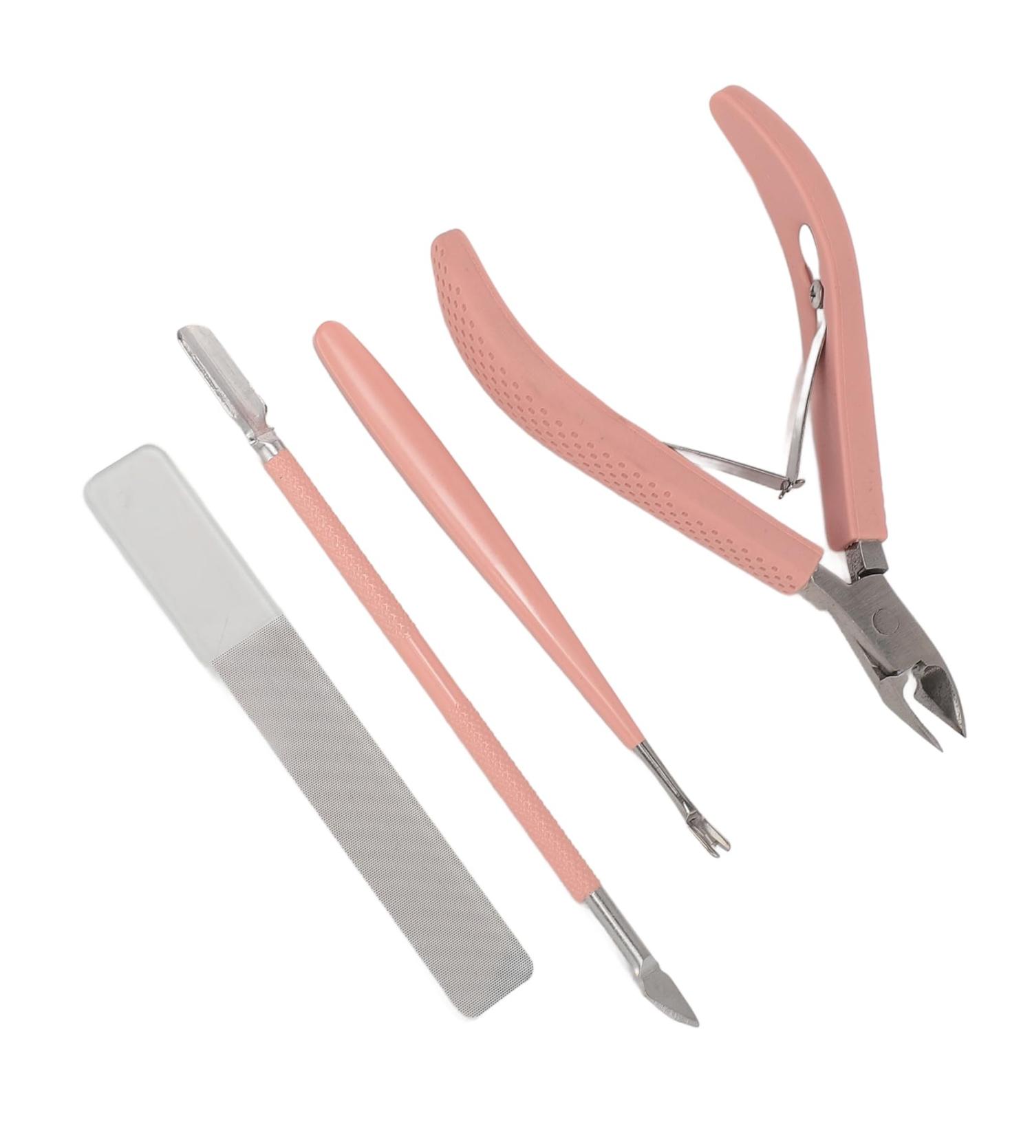 Manicure Tool Set Stainless Nail Clippers Safe for Travel (Pink) - Buy Online on GoSupps.com