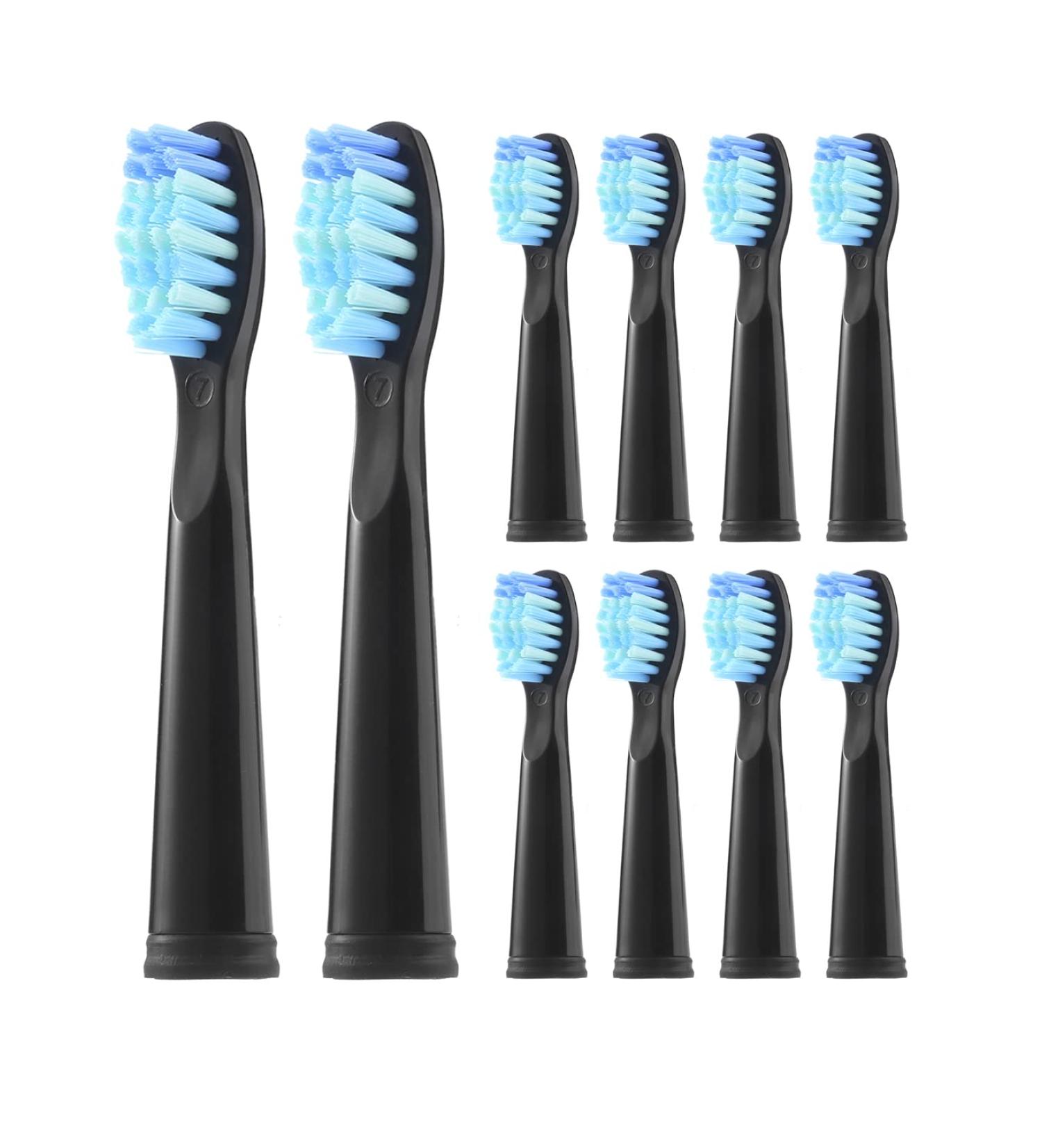 10 Pack Electric Toothbrush Replacement Heads - Compatible with Fairywill D7D8FW507508551917959D1D3 - Black - Buy Online on GoSupps.com