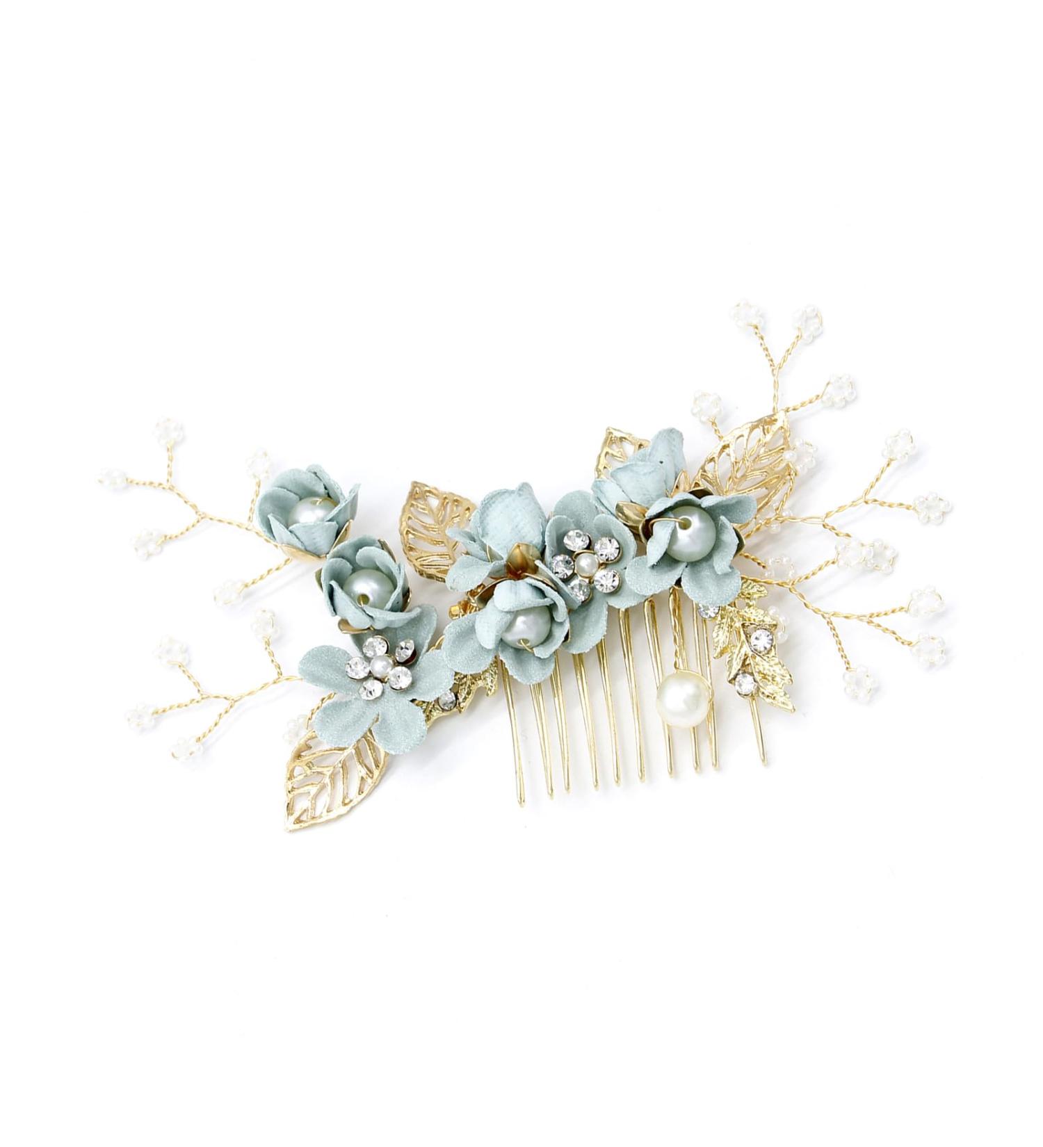Flower Hair Accessories Bridal Pearl Crystal Hair Pins Rhinestone Flower Hair Clips for Bride Bridesmaid Wedding Hair Pieces for Women Girls - Buy Online on GoSupps.com