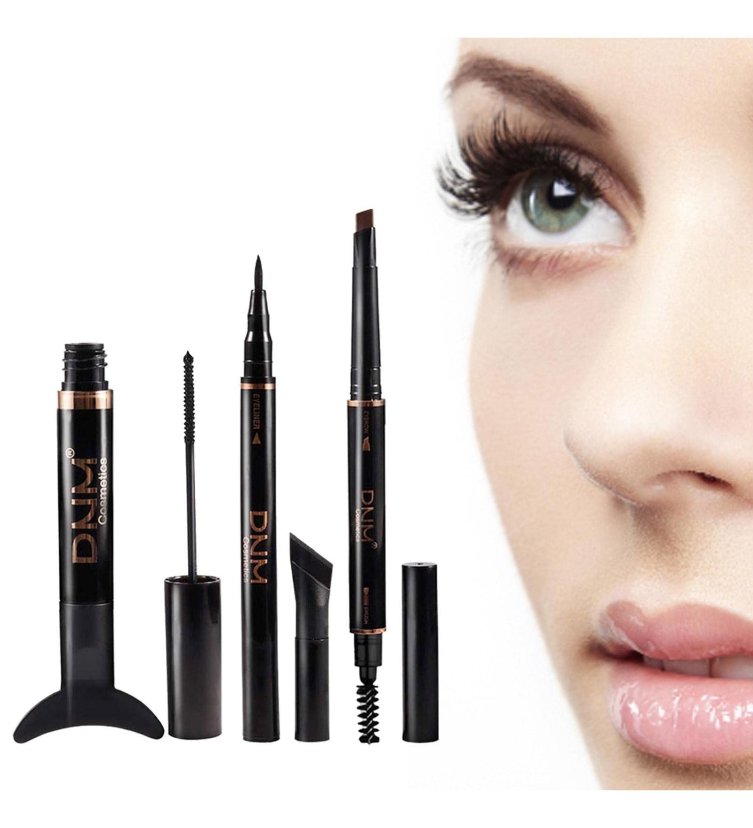 Eyeliner and Mascara Set - Eyeliner Eyebrow Pencil Eye Makeup Set | Eyeliner and Mascara Set Create Natural-Looking Professional Eye-Makeup Highly Pigmented Instantly Lengthen Eyelashes 02# - Buy Online on GoSupps.com