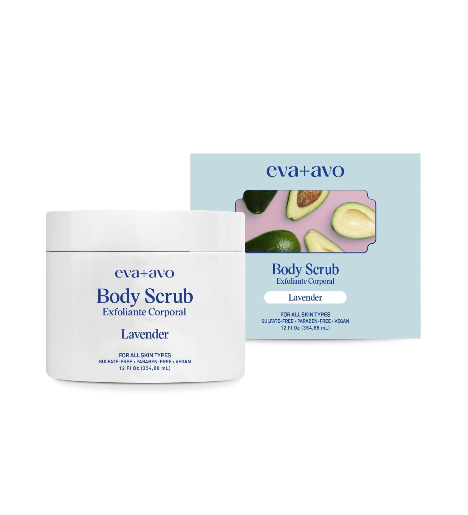 Eva+Avo Spa Moments Body Scrub Vegan Sugar Body Scrub Sulfate & Paraben Free Gentle Exfoliating Formula for All Skin Types 12 Fl Oz Lavender 12 Fl Oz (Pack of 1)