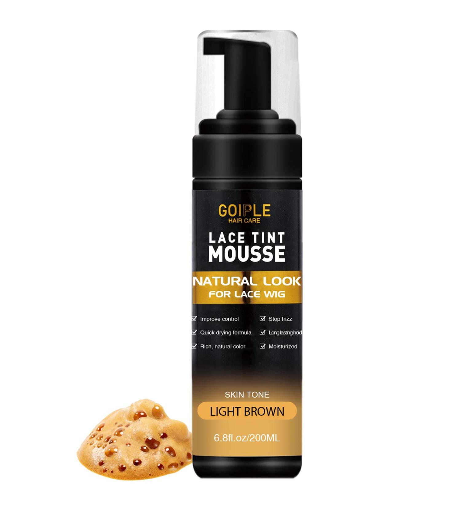 Lace Tint Melting Hair Mousse 6.8 fl oz - Natural Light Brown Lace Color for Women's Hair Wigs, Toupees, and Hairpieces - Buy Online on GoSupps.com