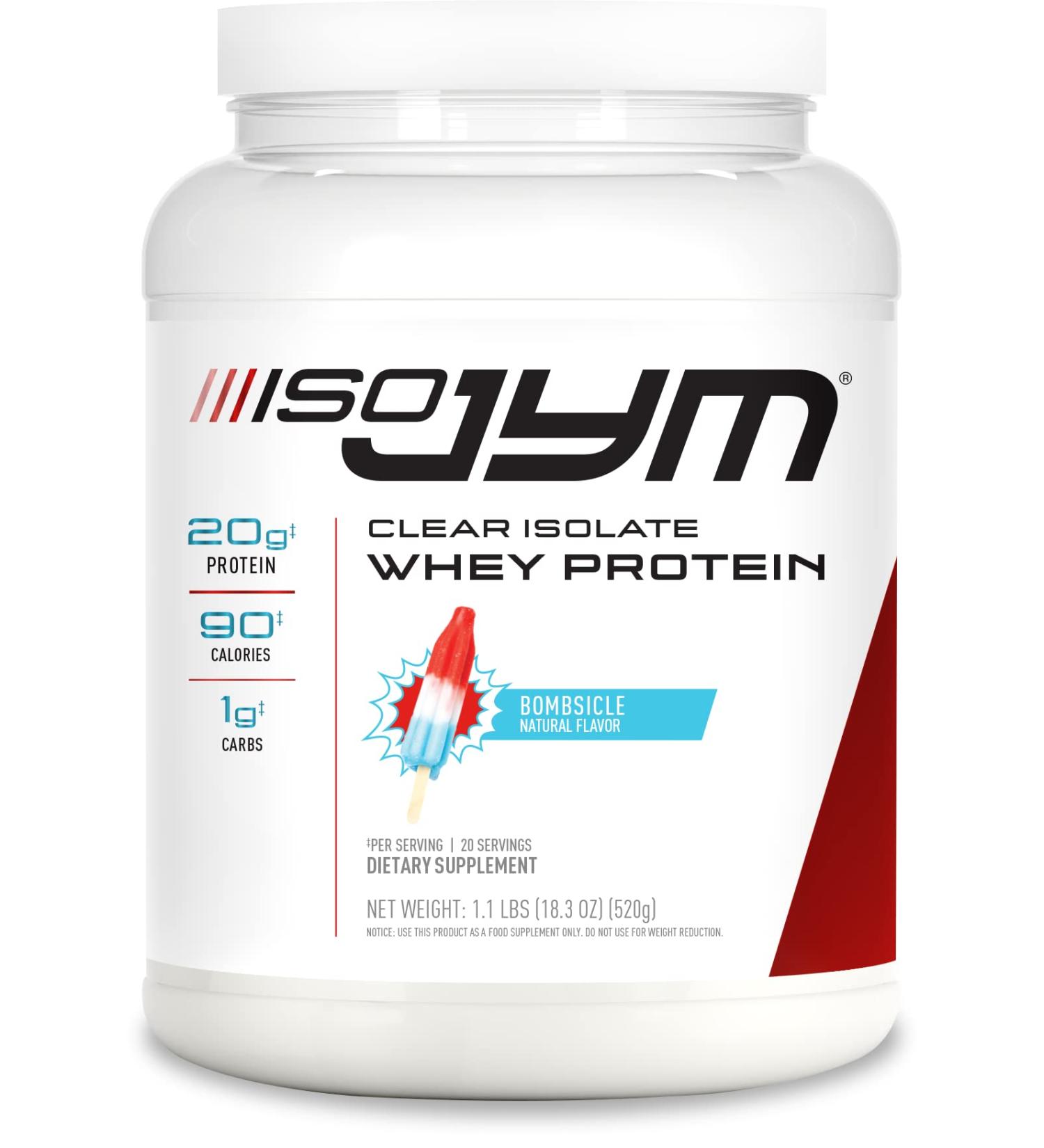 JYM Supplement Science Iso JYM Bombsicle 100% Whey Protein Isolate - Blueberry Cherry Flavor - 1.1 Pound Pack - 90 Calories - Zero Fat & Sugars - Clear Mix - for Men & Women - Buy Online on GoSupps.com