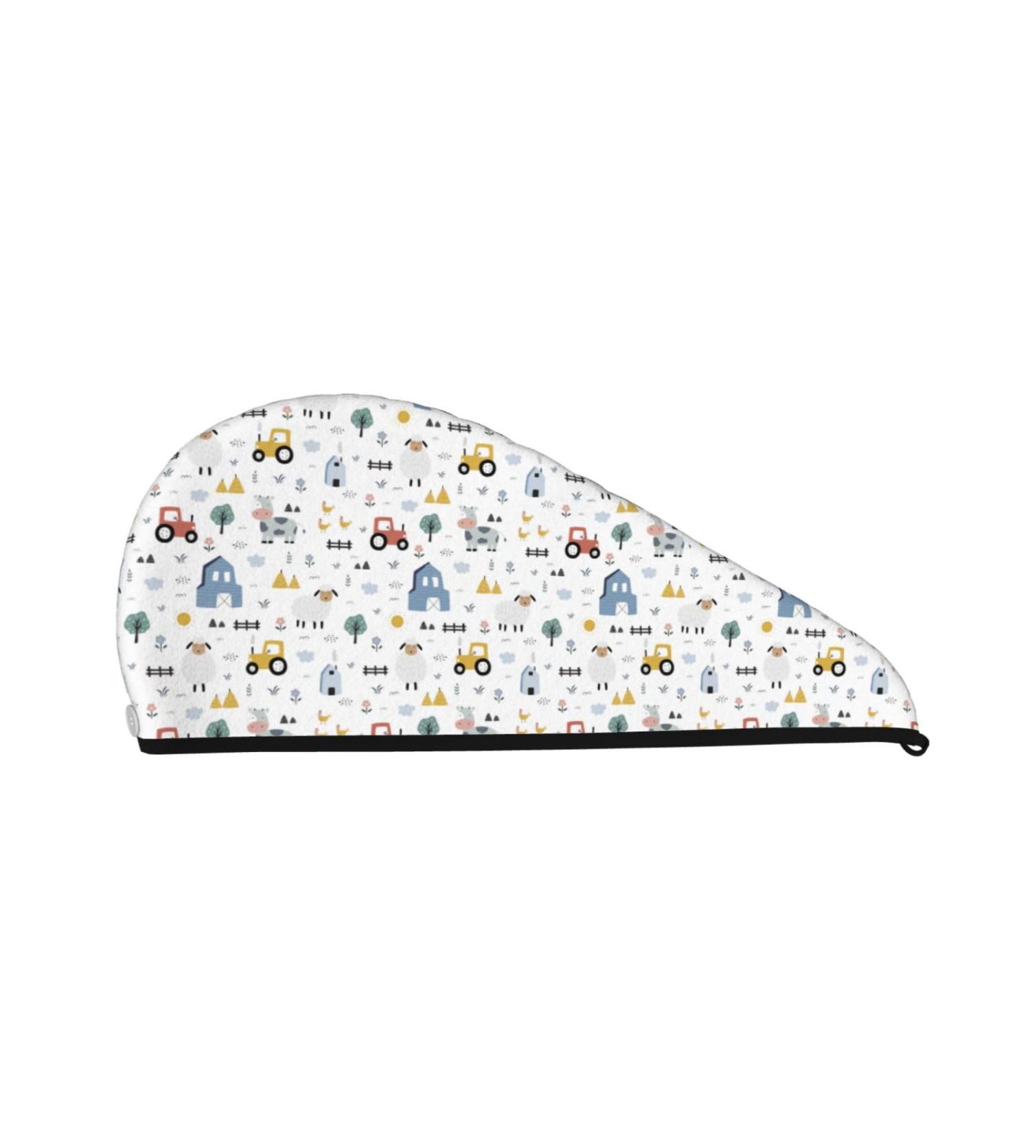 Cute Sheep & Cows Microfiber Hair Towel | Super Absorbent Coral Velvet Wrap for Women | Quick Dry for Long Curly & Thick Hair - International Shipping Available - Buy Online on GoSupps.com