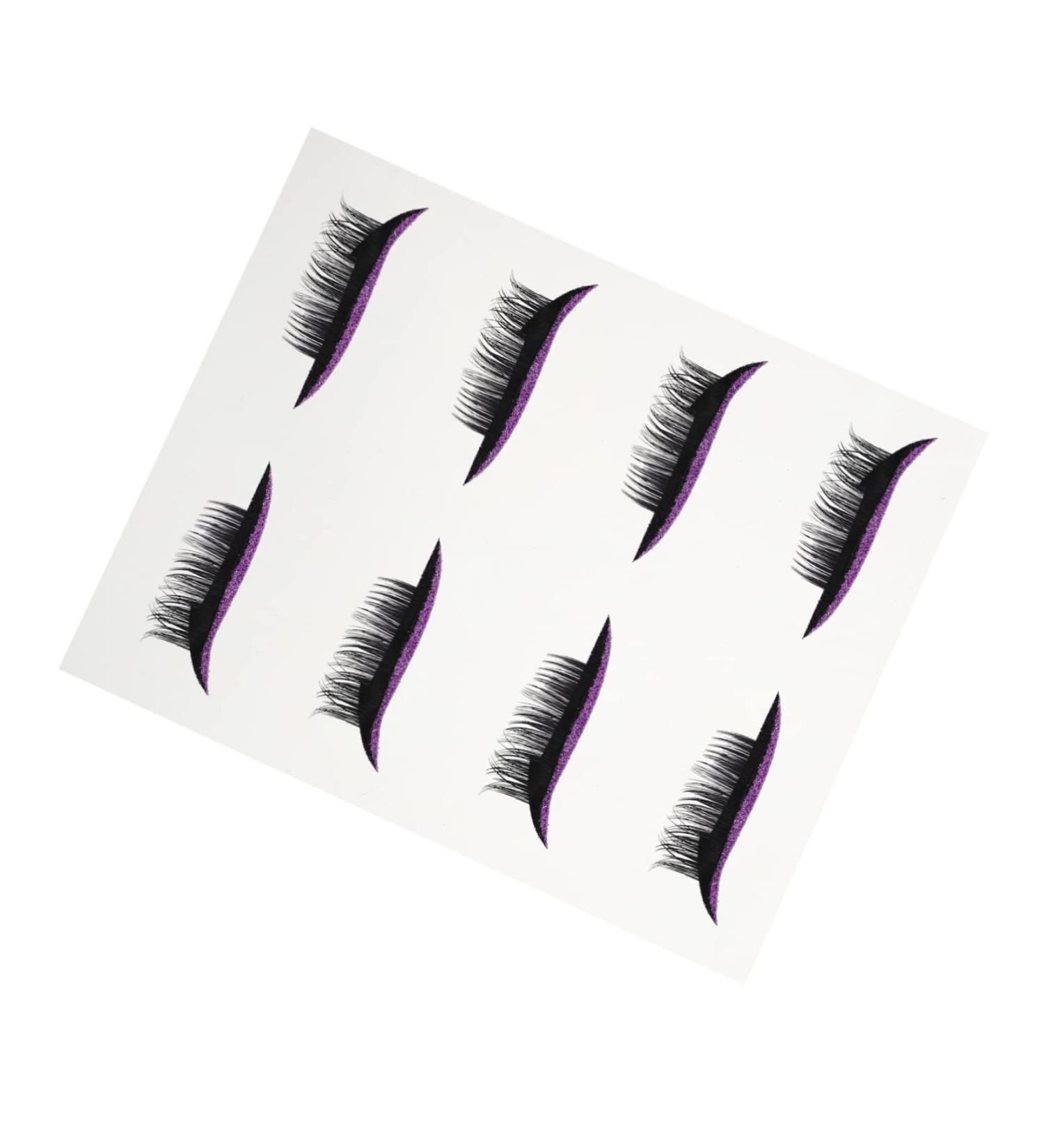 Beatifufu 4 pairs Reusable Liners Eyeliner Face Eyelashes Up Strip Tape Glitter Supplies Make Adhesive Shiny 4x1.5cm Purple - Buy Online on GoSupps.com
