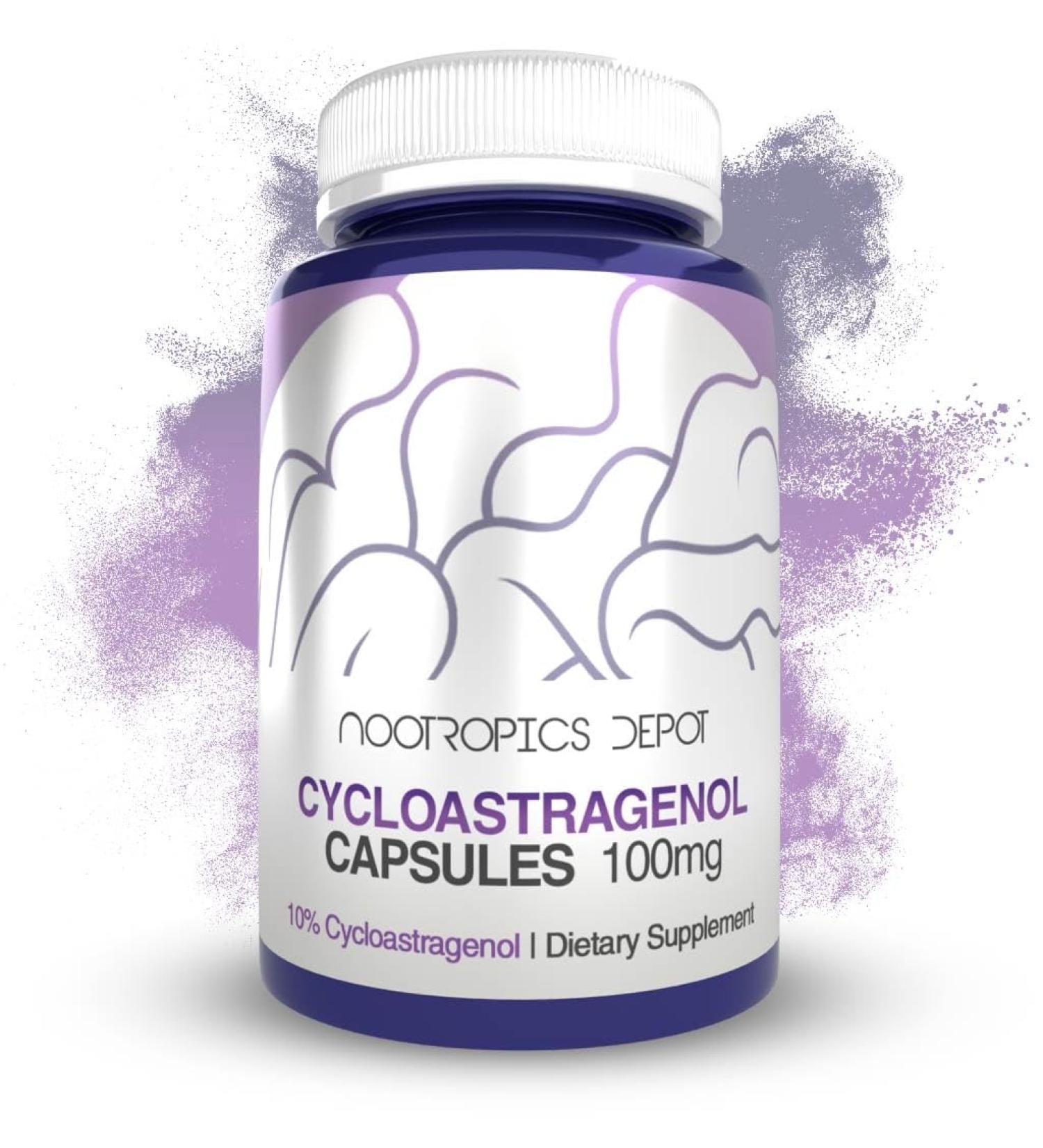 Nootropics Depot Cycloastragenol 10% Capsules | 100mg | 30 Count | Immune Support & Cellular Health | Lengthen Telomeres - Buy Now - Buy Online on GoSupps.com