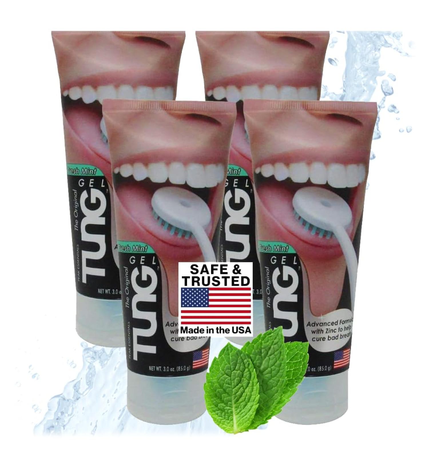 TUNG Fresh Mint Tongue Cleaner Gel | 4 Pieces - Best Oral Hygiene for Fresh Breath - Buy Online on GoSupps.com
