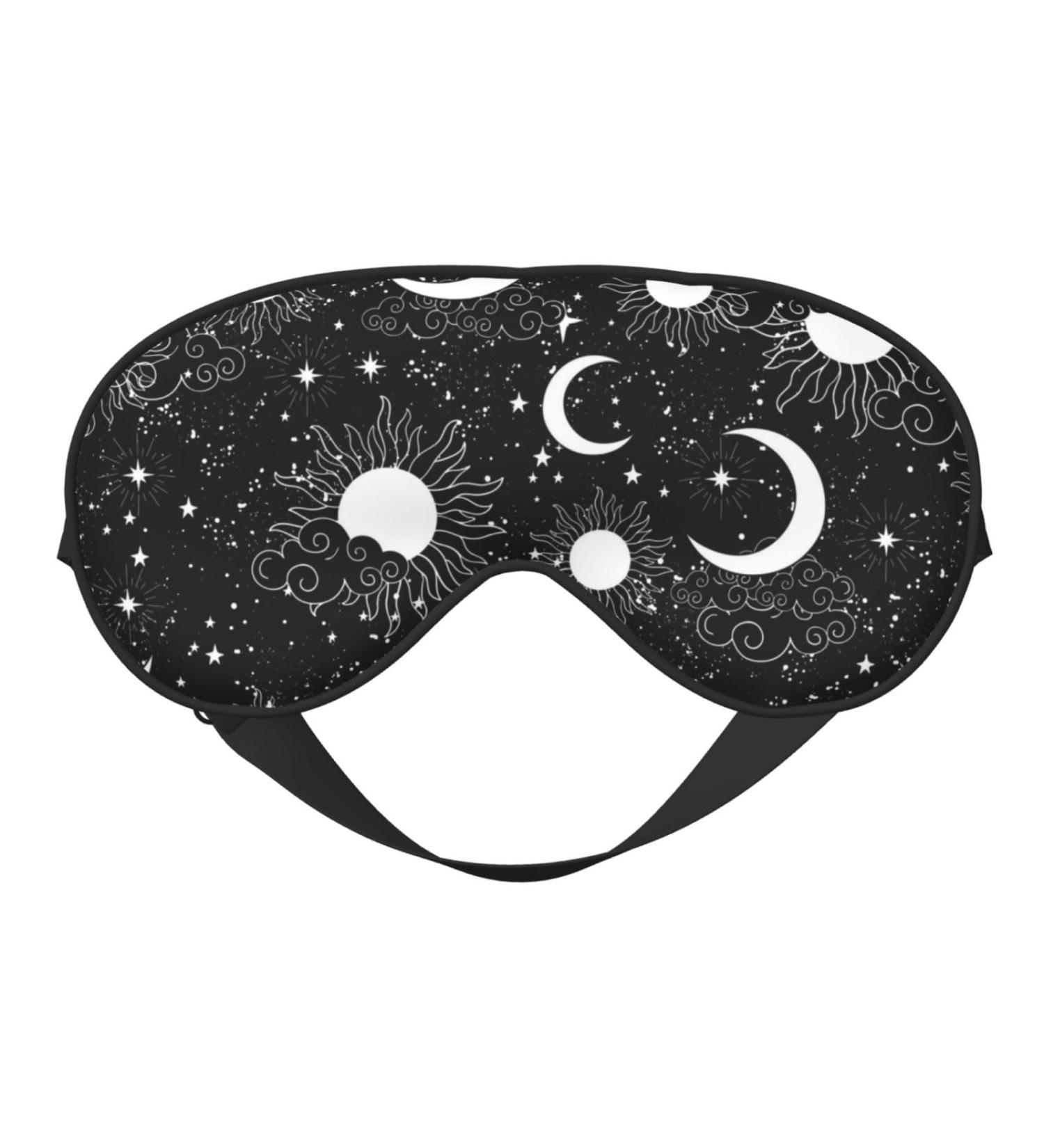 Adjustable Crescent & Stars Sleep Mask - Double-Sided Soft Eye Covers for Ultimate Comfort & Reduced Eye Edema - Perfect for Sleep Anywhere - Buy Online on GoSupps.com