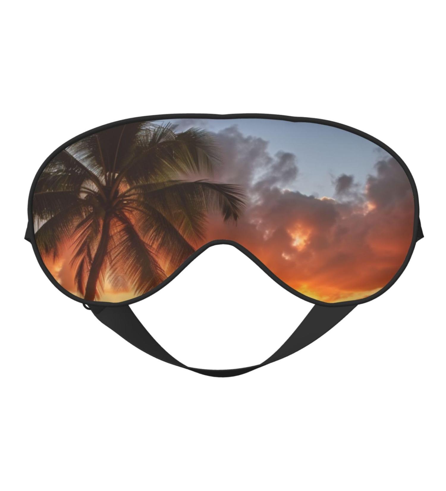 Sunset Hawaiian Palm Tree Eye Mask | Zero Eye Pressure Travel Blackout Sleeping Mask - Buy Online on GoSupps.com