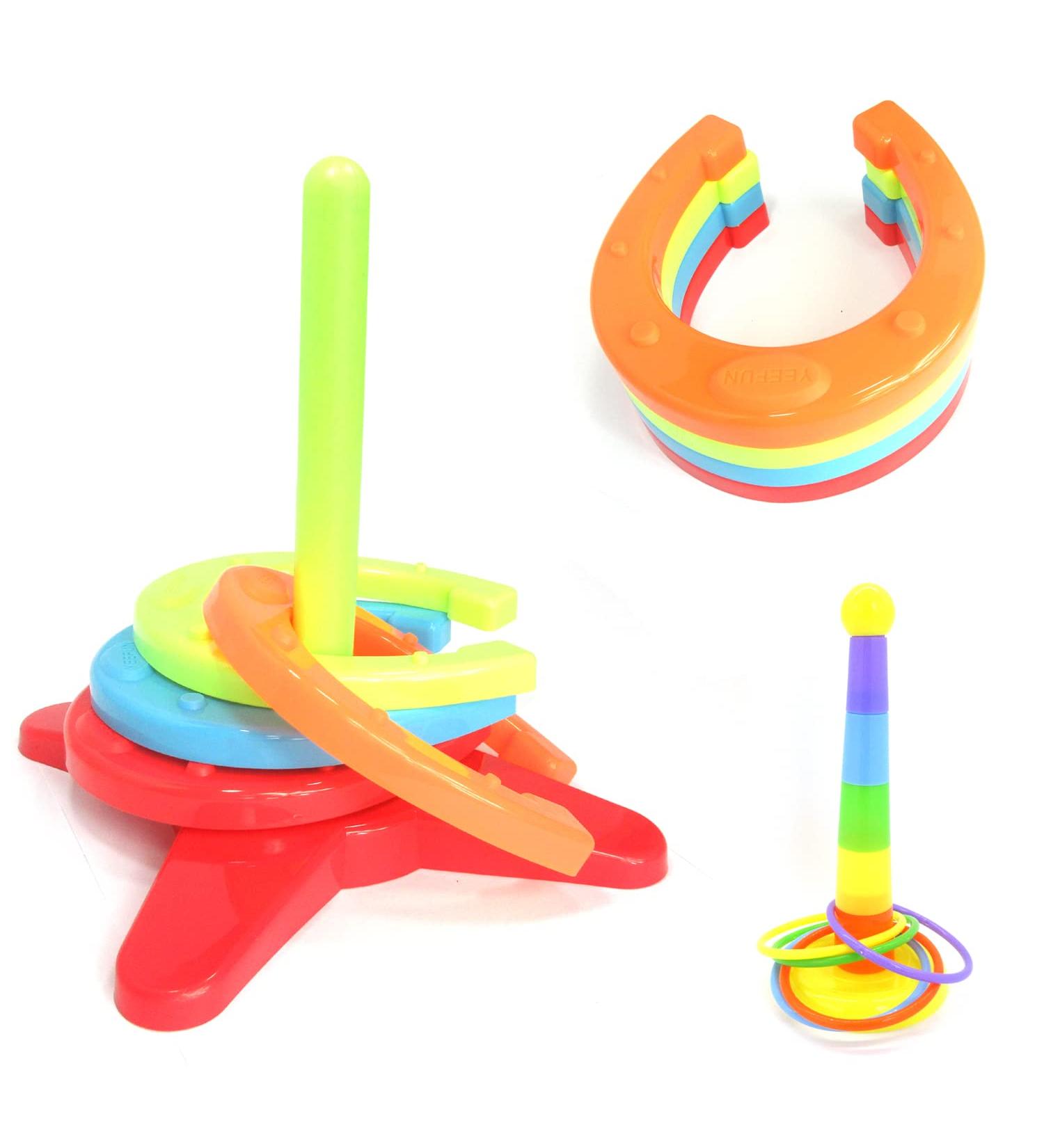 26 cm Horseshoes and 16 cm Ring Toss Game Set - Fun Indoor/Outdoor Game - Buy Online on GoSupps.com