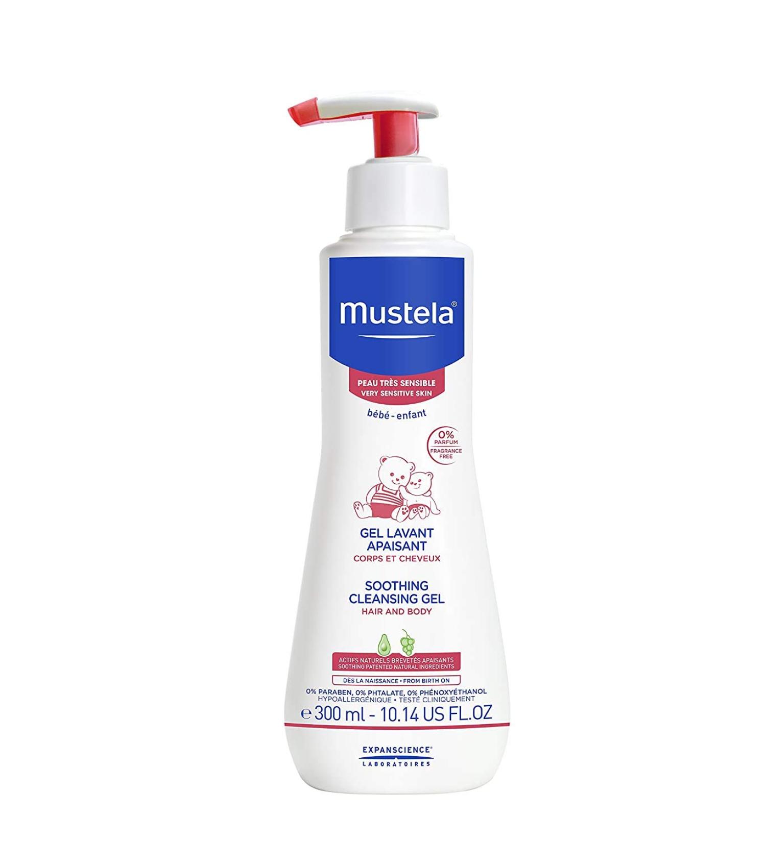 Mustela Baby Soothing Cleansing Gel for Very Sensitive Skin - 10.14 fl oz (300 ml) - Buy Online on GoSupps.com