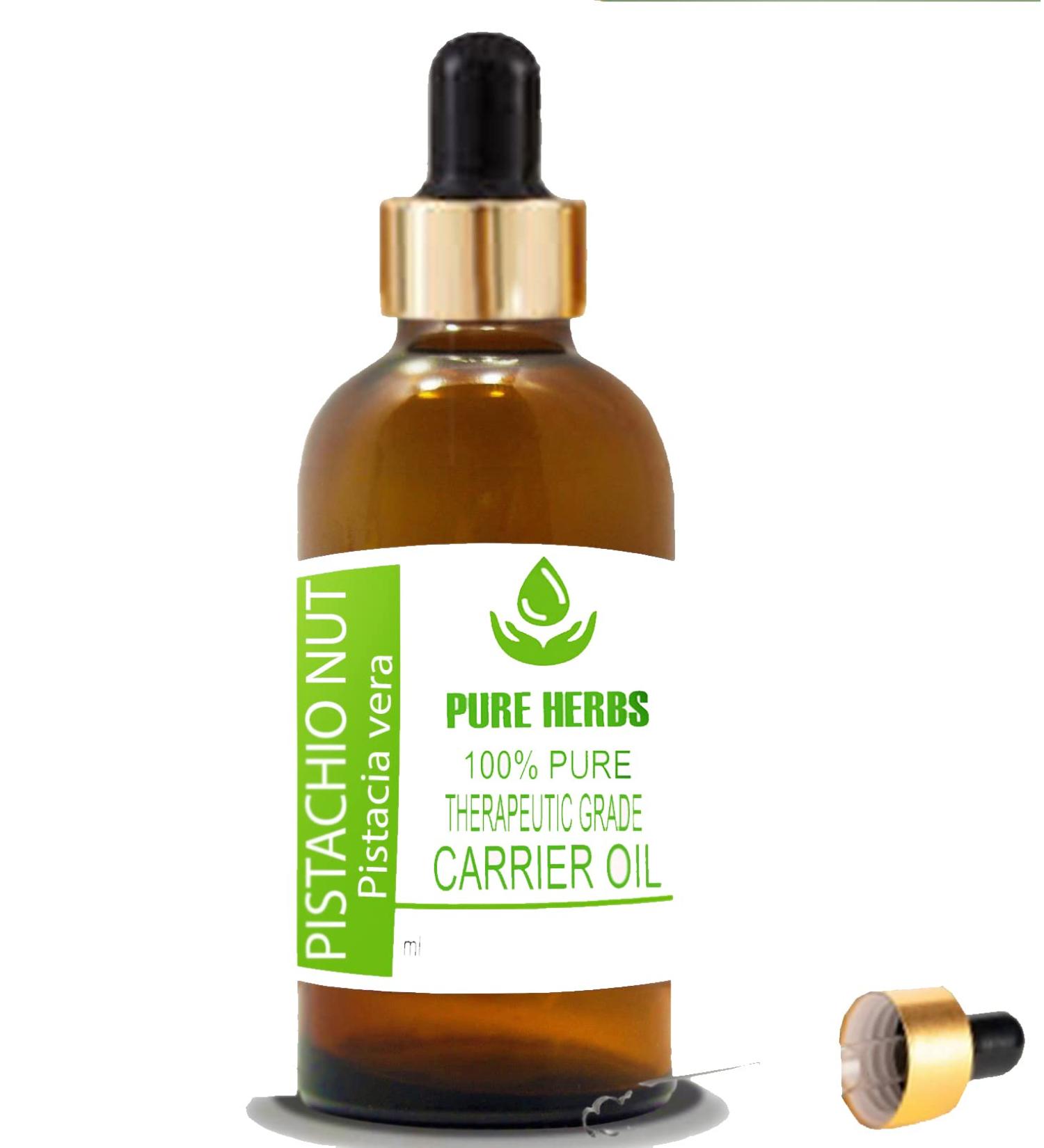 Pure Herbs Pistachio Nut Oil 30ml | Natural Therapeutic Carrier Oil with Dropper | Shop Internationally - Buy Online on GoSupps.com