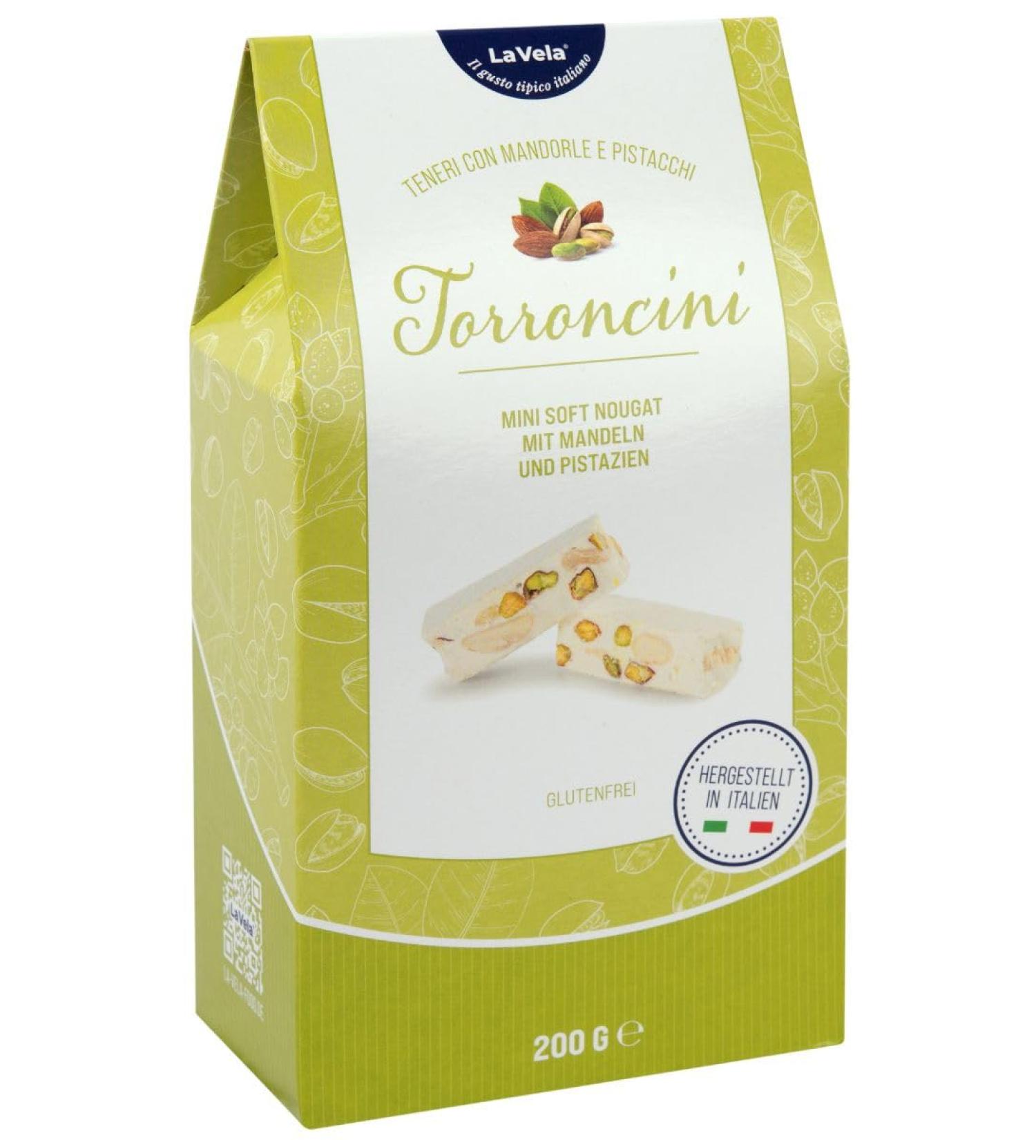 La Vela Torroncini with Almonds & Pistachios - 200g Soft White Nougat Gift Pack | International Shipping Available - Buy Online on GoSupps.com