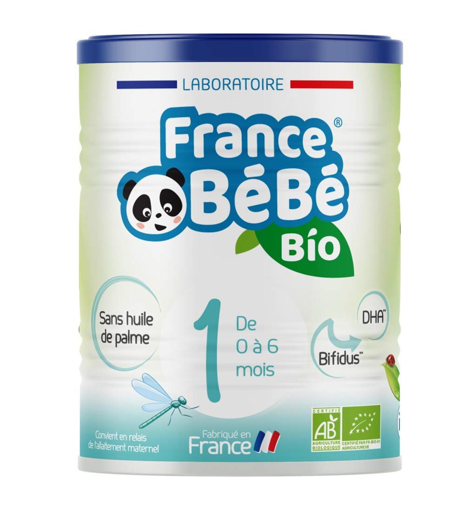 FRANCE BéBé BIO - Infant milk for babies 1st age powder 0 to 6 months - Milk made in France - BIFIDUS - PALM OIL FREE - 400g