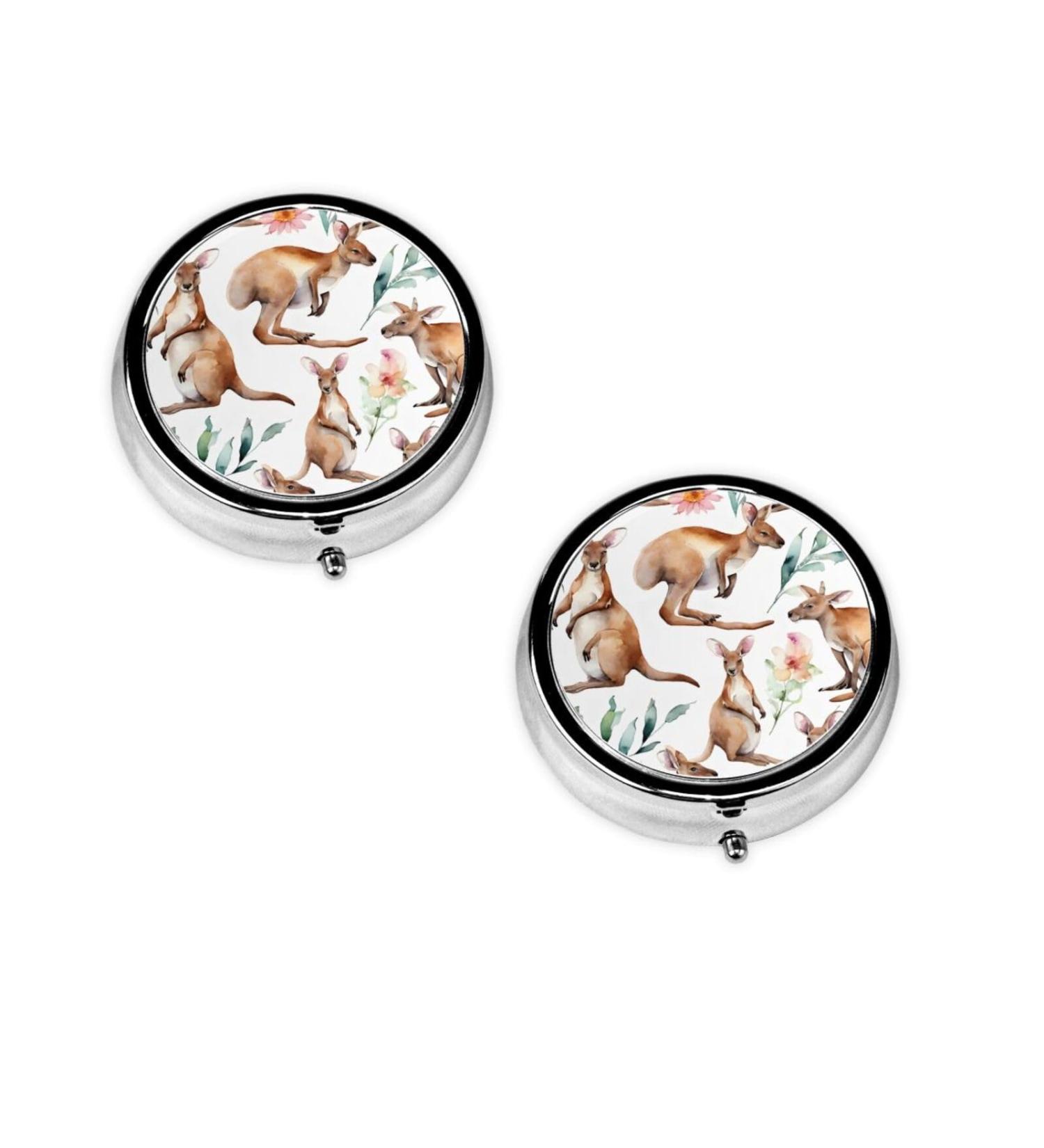 Funny Cartoon Kangaroo Pill Box | 3 Compartment Portable Travel Organizer for Medicines & Vitamins - Buy Online on GoSupps.com