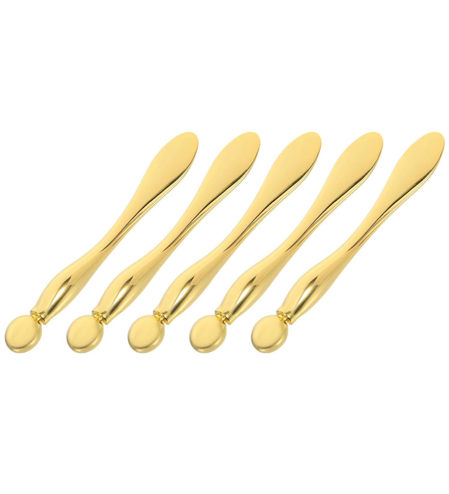 Homoyoyo Lot de 5 B tonnets de Massage Contour des Yeux en Alliage de Zinc Dor Applicateur Spatule pour Cr me Visage Mini Masseur Compact pour Soins Poches - Buy Online on GoSupps.com