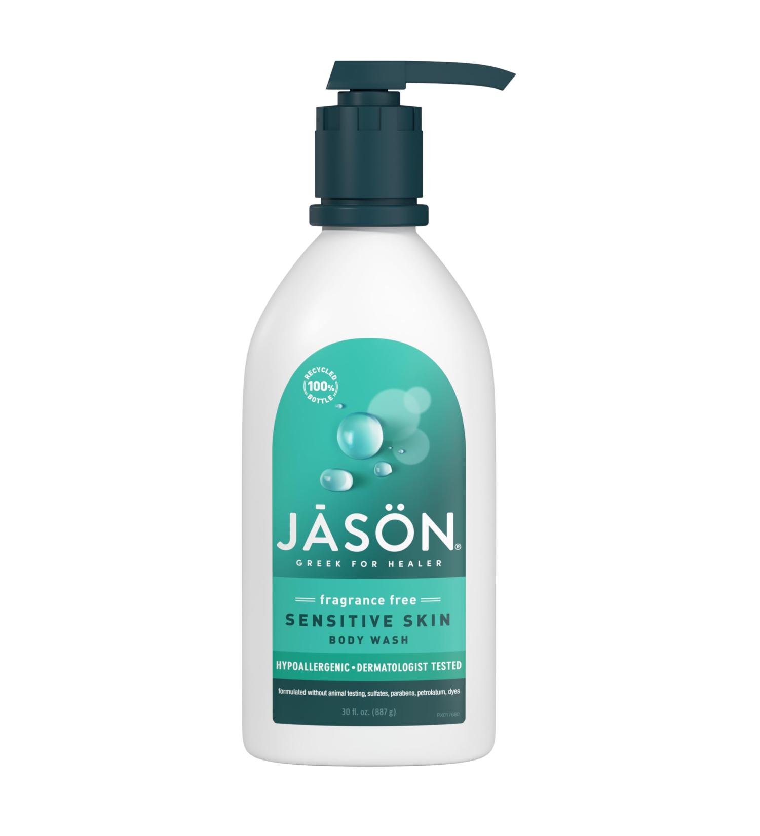 JASON Sensitive Skin Fragrance Free Body Wash For a Gentle Feeling Clean 30 Fluid Ounces Fragrance Free 30 Fl Oz (Pack of 1) - Buy Online on GoSupps.com