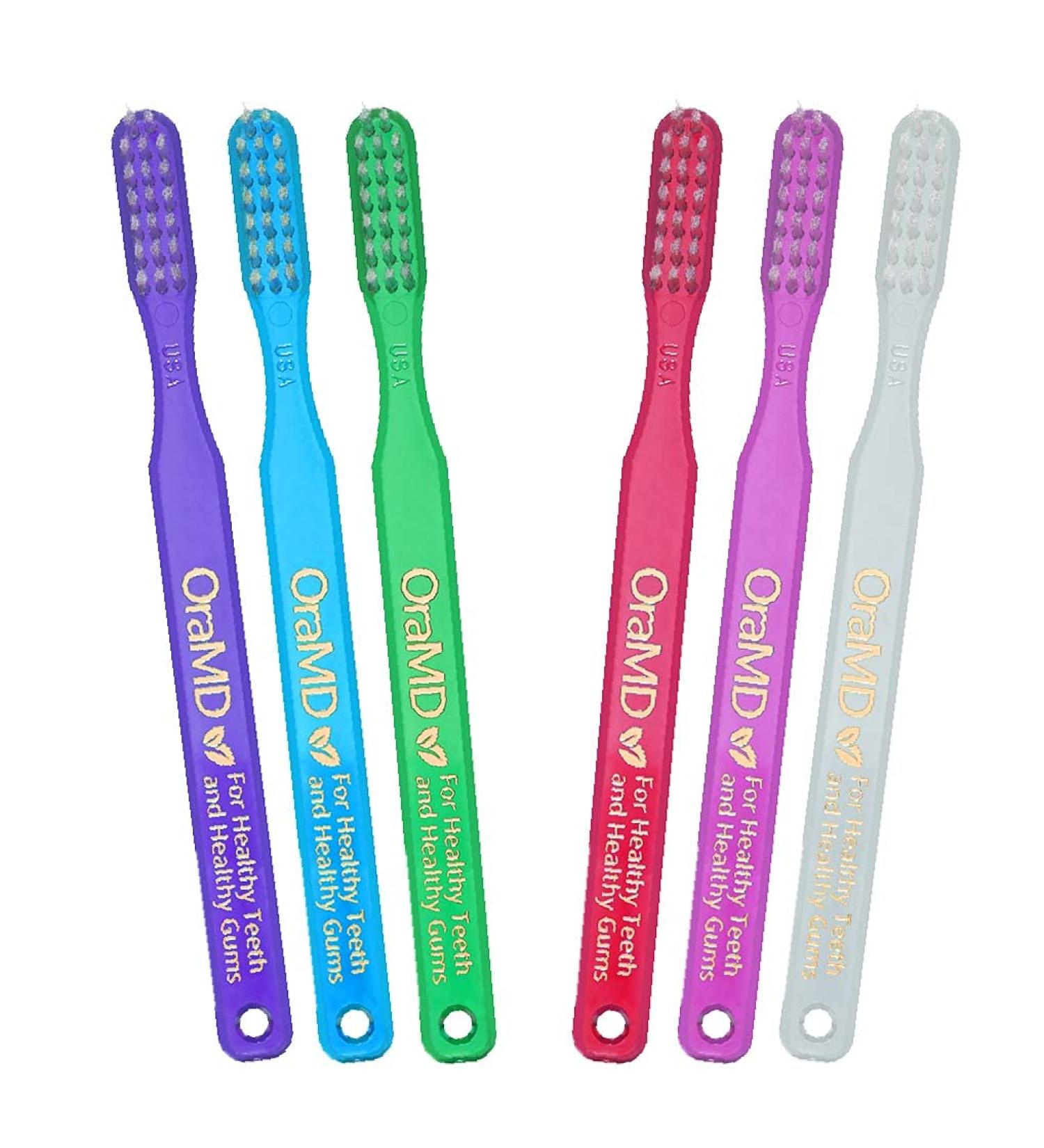 OraMD Soft Bristles Toothbrush - Dr. Charles C. Bass Design for Sensitive Teeth - Gentle Nylon Bristles - Adult Oral Care (Pack of 6) - Buy Online on GoSupps.com