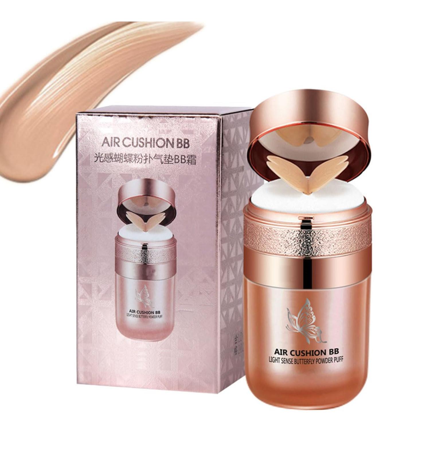 Butterfly Cushion Bb Cream Butterfly Air Cushion Powder Puff Bb Cream Moisturizing Concealer Makeup Base Bb Liquid Foundation Effectively Cover Skin Blemishes (#02) - Buy Online on GoSupps.com