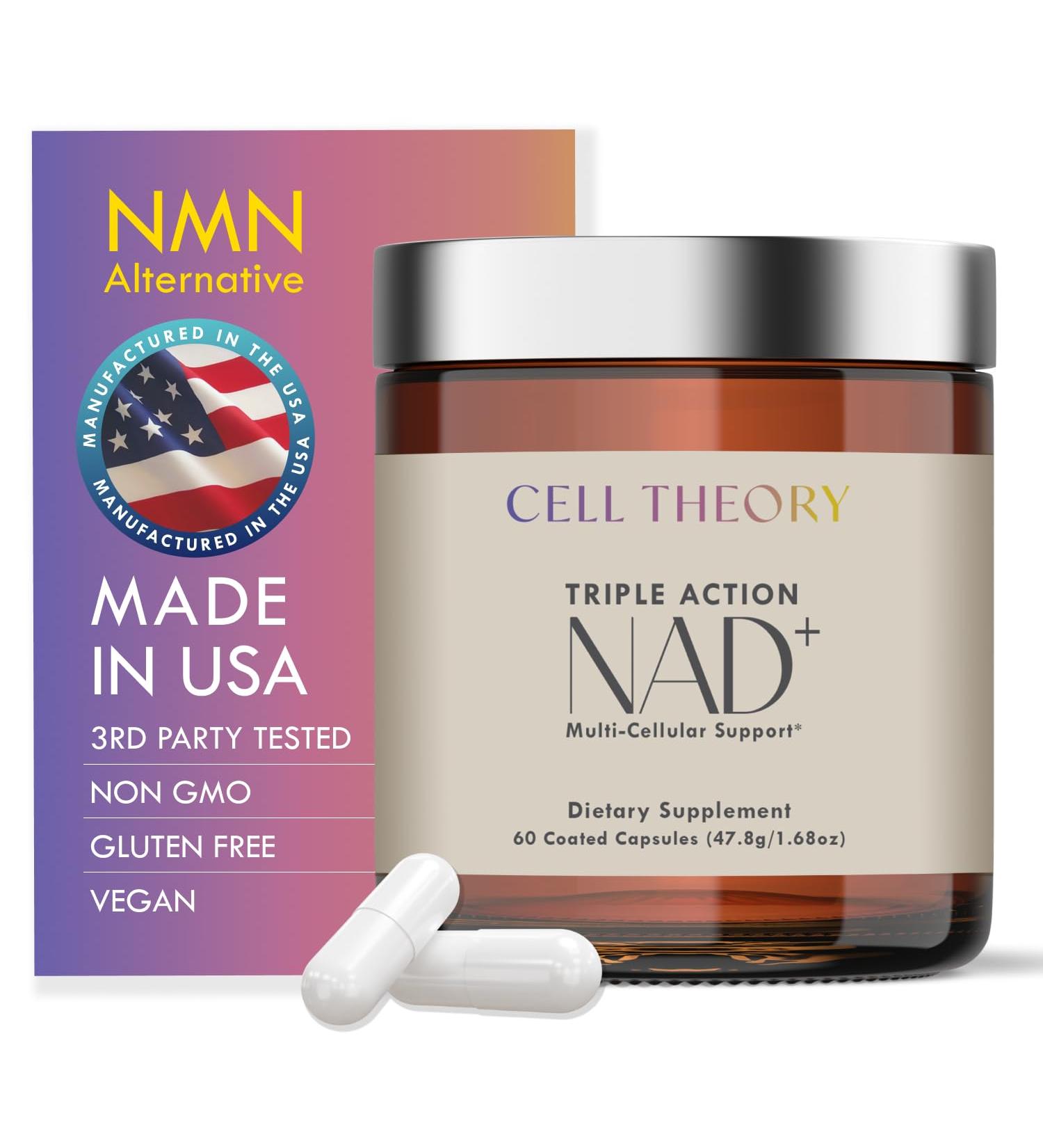 Cell Theory NAD+ Supplement Triple Action Liposomal NAD+ & NADH Formula for Cellular Energy Mitochondrial Support and Longevity Developed by Dr. Halland 60 Capsules (30-Day Supply) - Buy Online on GoSupps.com