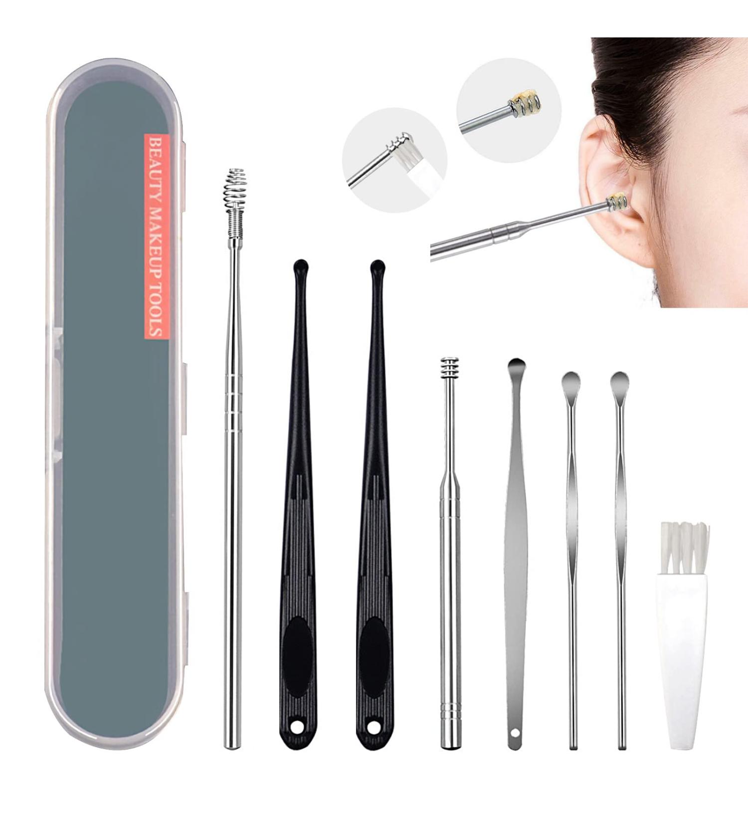 Innovative Stainless Steel Ear Wax Cleaner Tool Set - 8pcs/Set - Buy Online on GoSupps.com