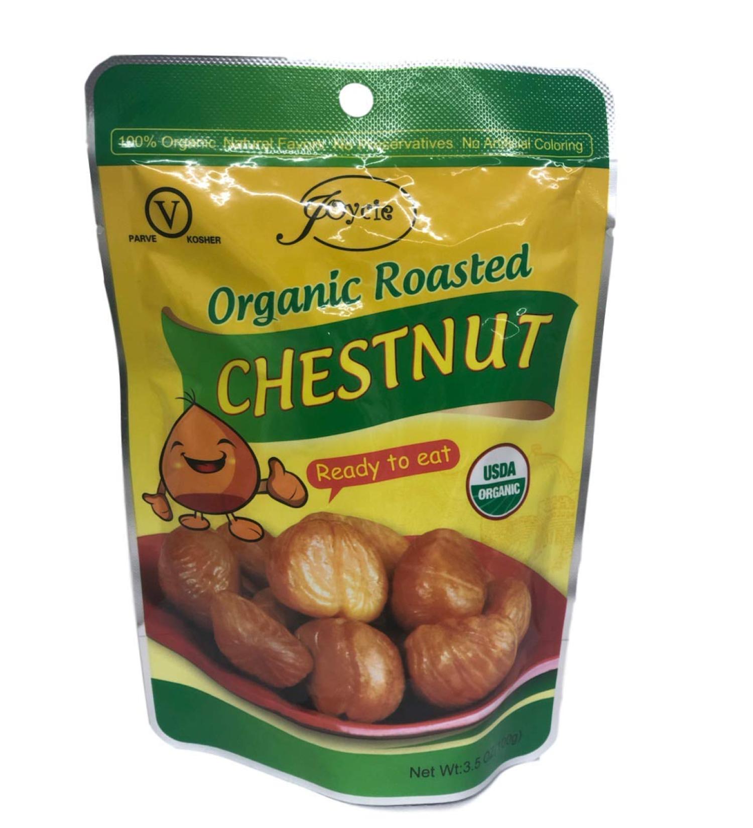 Organic Roasted Chestnuts - Shelled Ready to Eat Snack | Gluten Free 100% Vegan | No Preservatives | Great for Snacking Baking Cooking & Turkey Stuffing | 3.5oz Bags (Pack of 3) - Buy Online on GoSupps.com
