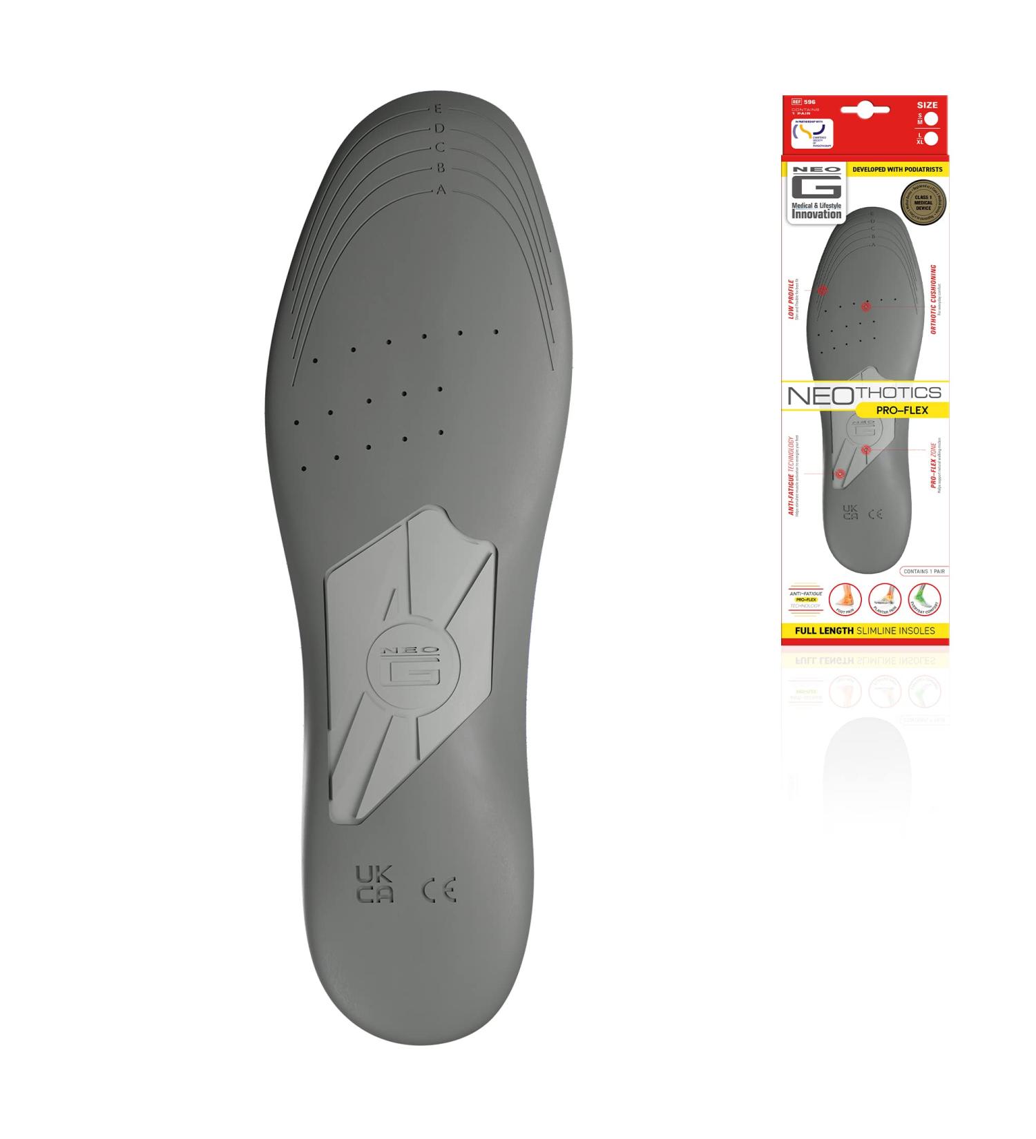 Neo G Pro-Flex Plantar Fasciitis Arch Support Insoles - Full Length Orthotic Inserts for Women and Men - L/XL - Buy Online on GoSupps.com