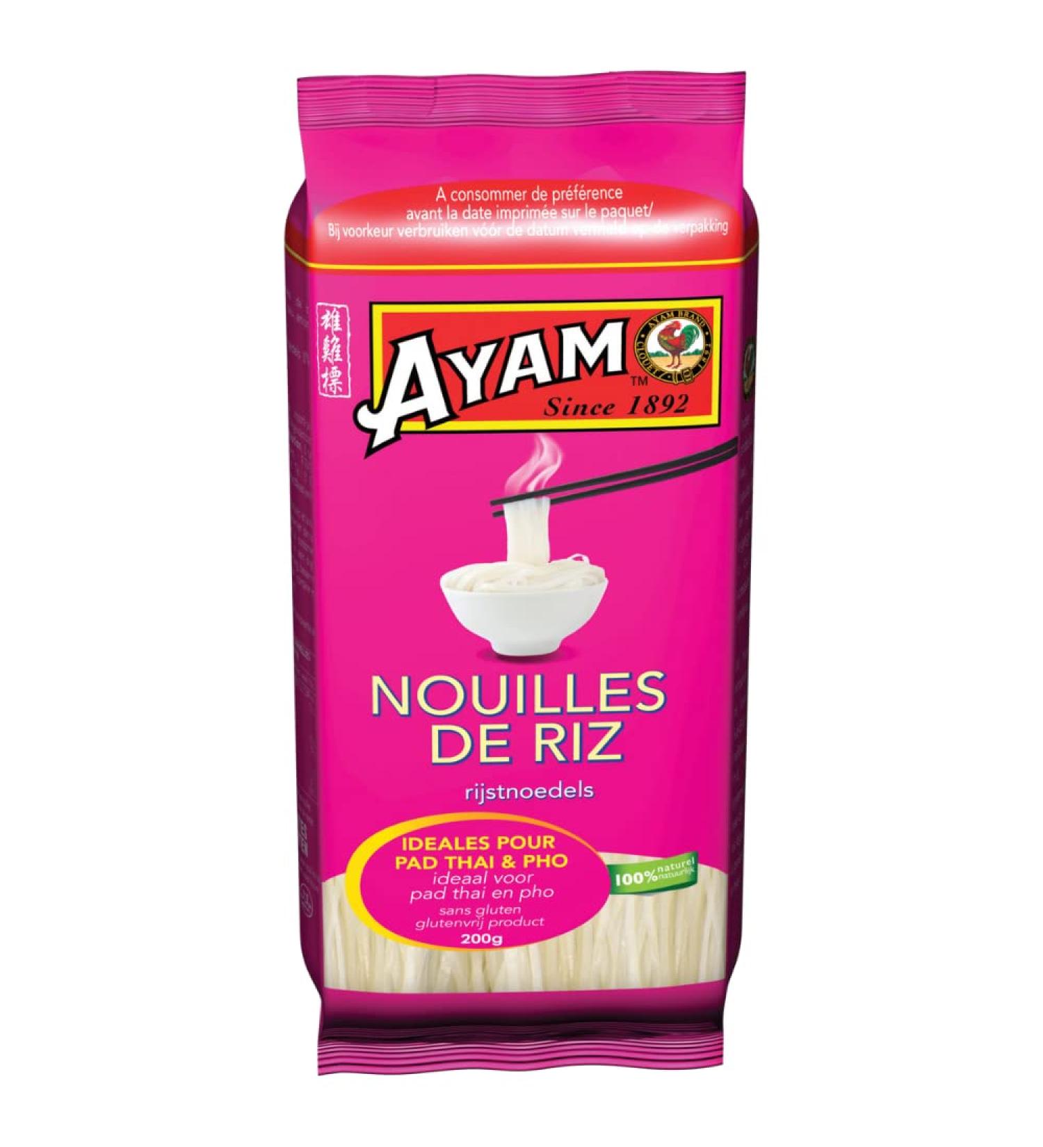 AYAM Rice Noodles | 100% Natural | Gluten Free | Quick and Easy to Cook at Home | Ready in 4min | Stir Fry | Pad Thai | No Pr - Buy Online on GoSupps.com