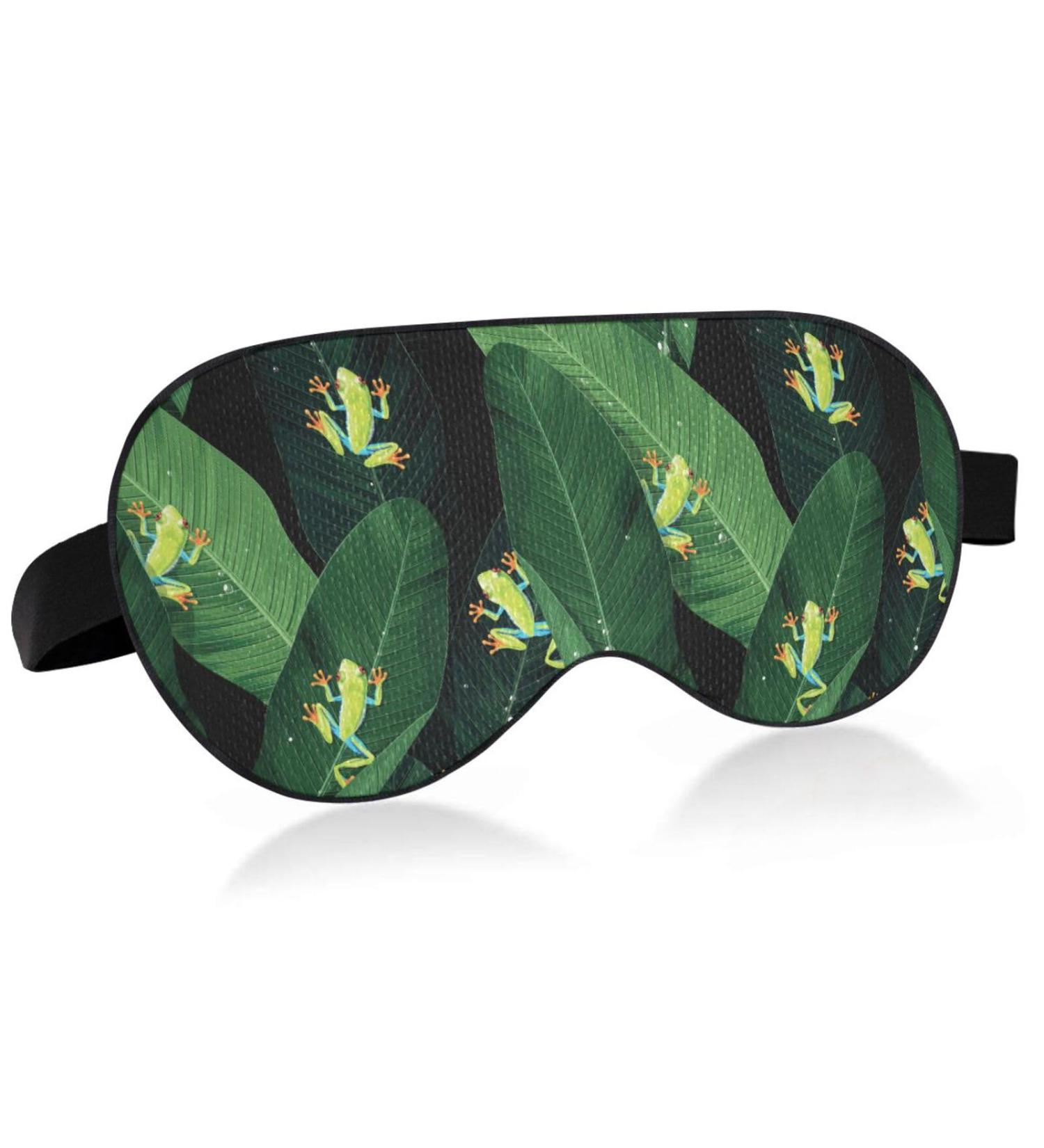 Light Blocking Sleep Mask - Tropical Frogs Eye Mask with Adjustable Strap for Travel Naps & Sleep | Lightweight Eye Covers for Men & Women - Buy Online on GoSupps.com