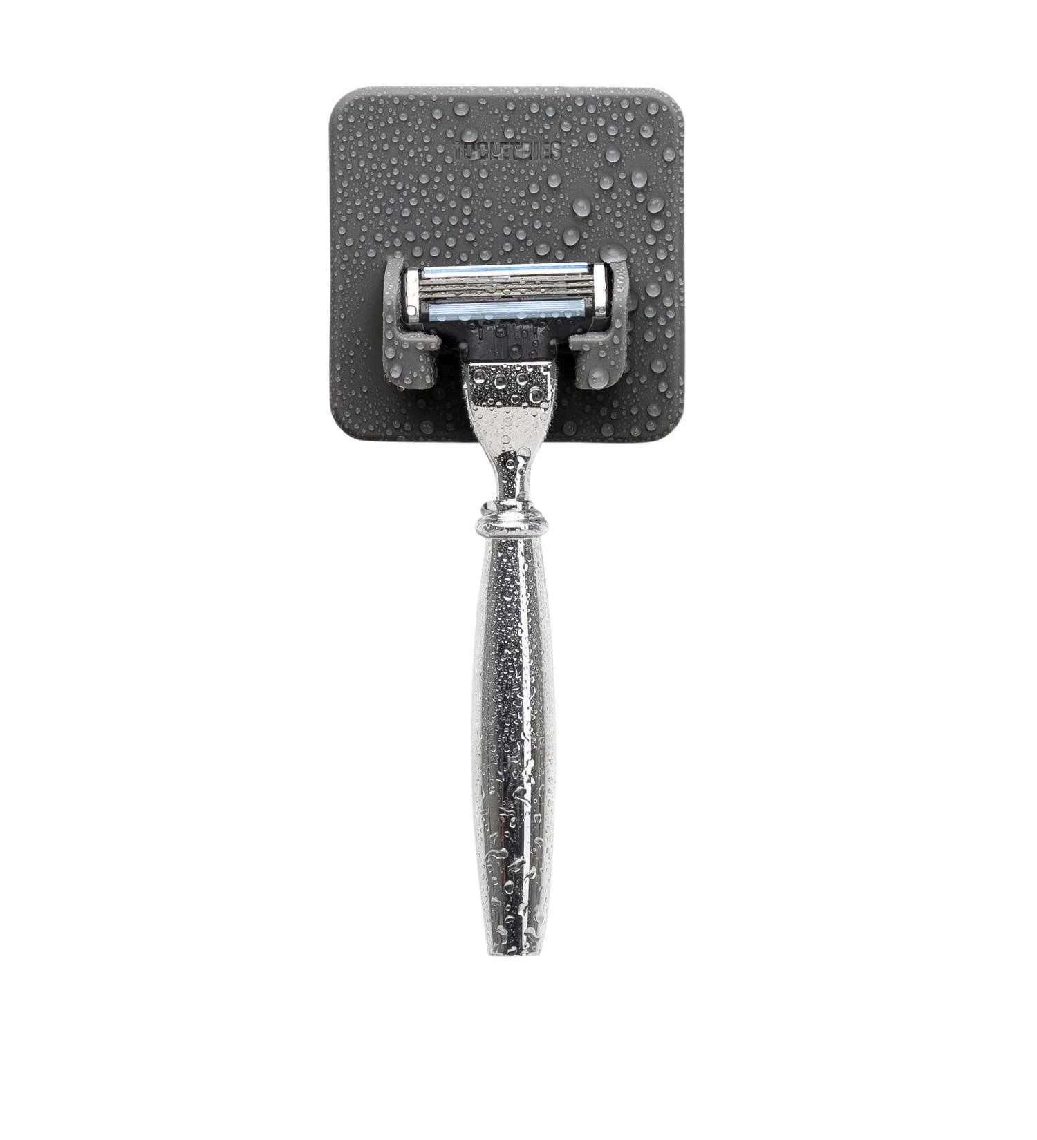 Tooletries Mason Razor Holder - Safe Silicone Toiletry Organizer | Shower & Bathroom Accessory with Silicone-Grip Technology - Charcoal - Buy Online on GoSupps.com