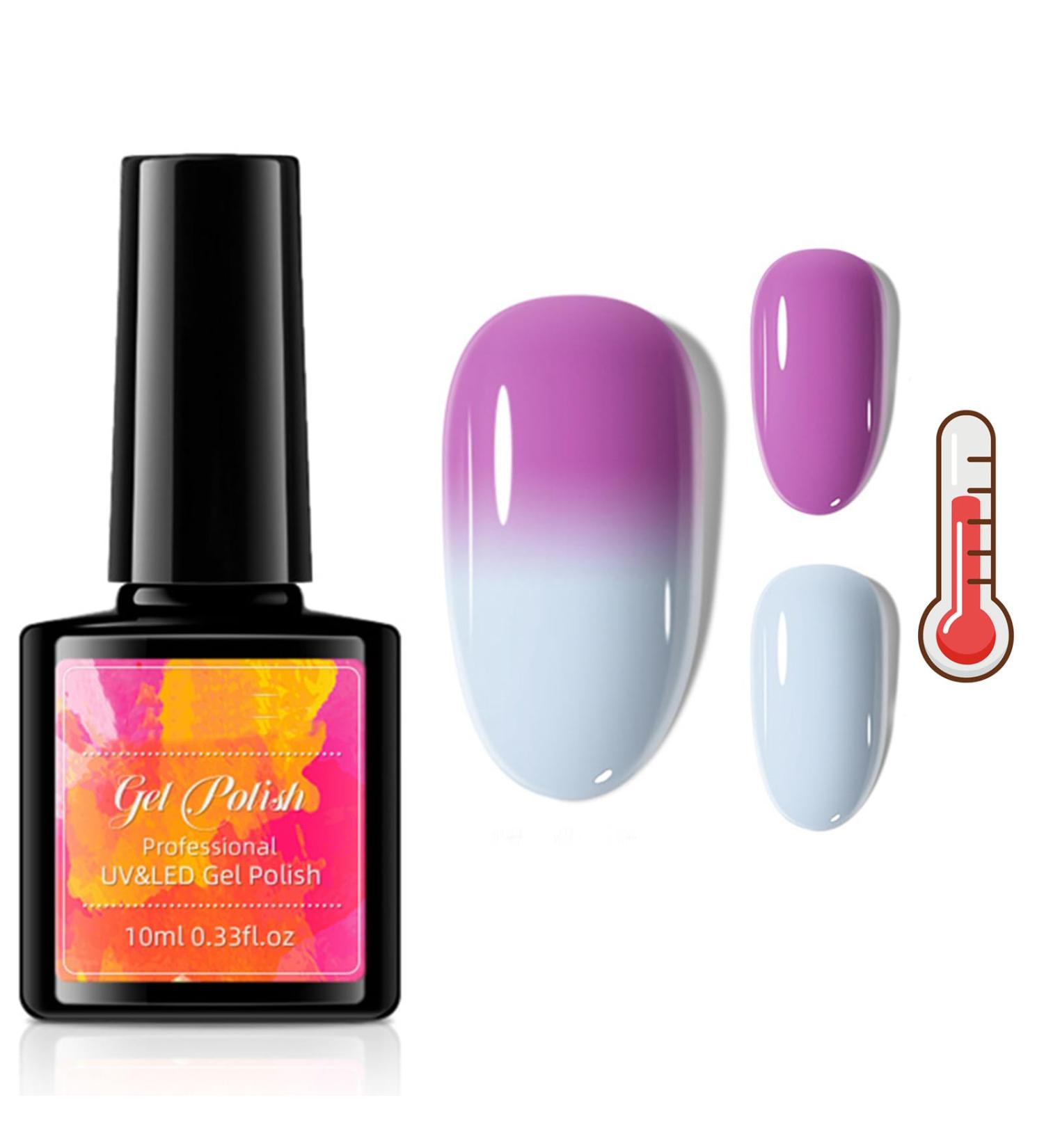 Colour Changing Gel Nail Polish UV Led Gel Nail Polish Thermal Temperature Glossy Color Changing Long Lasting Shellac Nail Polish Manicure Gel Polish For Nail Art Fashions Beauty Gifts(AD 019) - Buy Online on GoSupps.com