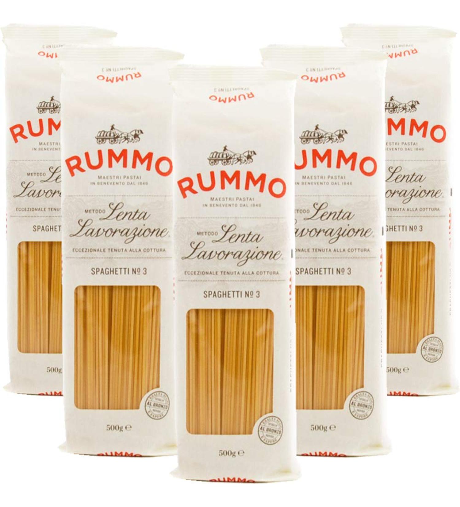 Rummo Spaghetti | Rummo | 5 kg Maxi Format | Pasta | 100% Italian Grain | Pack of 10 Packs of 500 g | Exceptional Hold in Cooking | Gift Idea