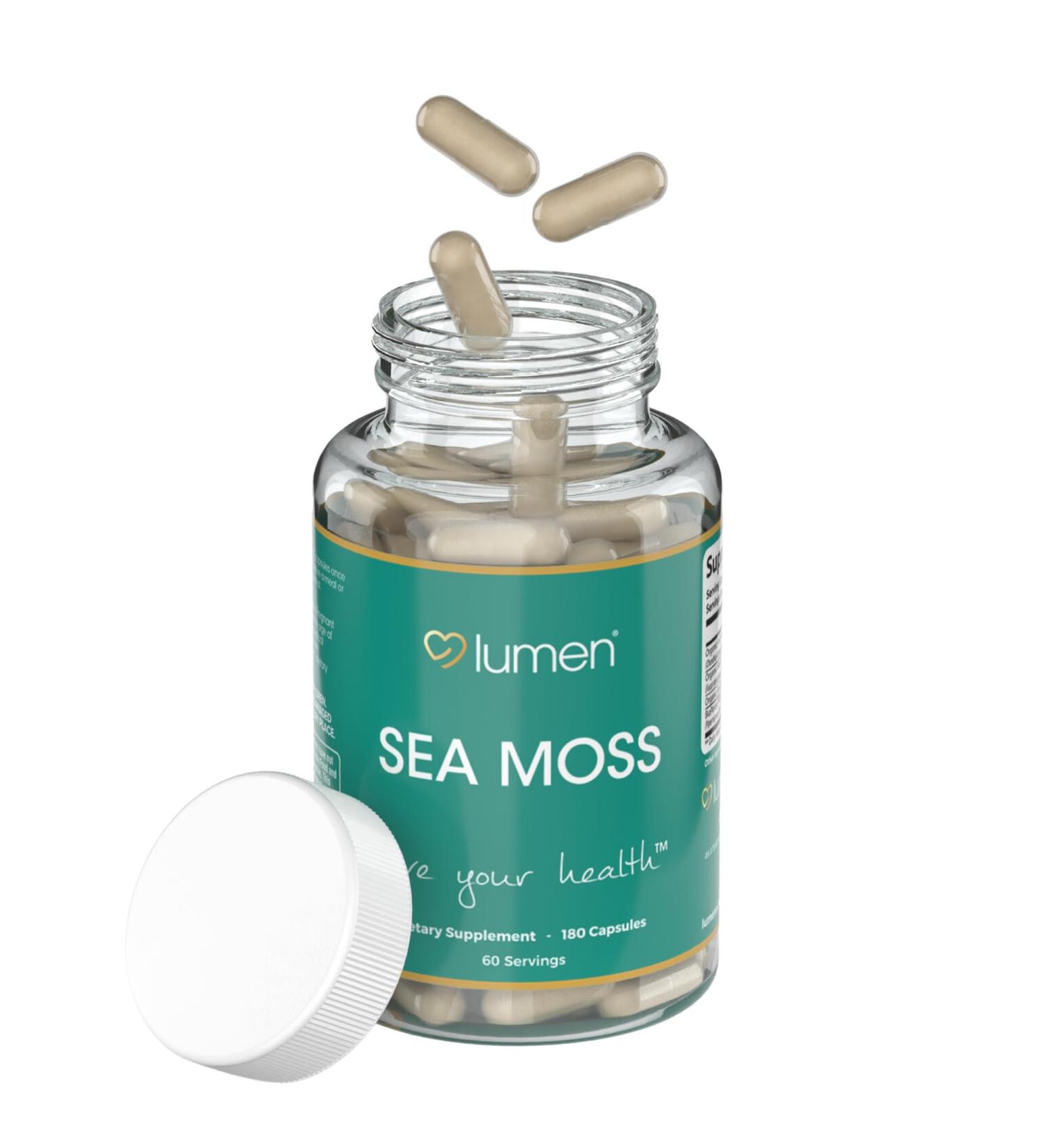 Lumen Naturals Sea Moss for Women with Irish Moss Bladderwrack & BioPerine 2100mg Per Serving 180 Capsules 60 Servings Non-GMO Vegan & Gluten-Free (180 Count (Pack of 1)) - Buy Online on GoSupps.com