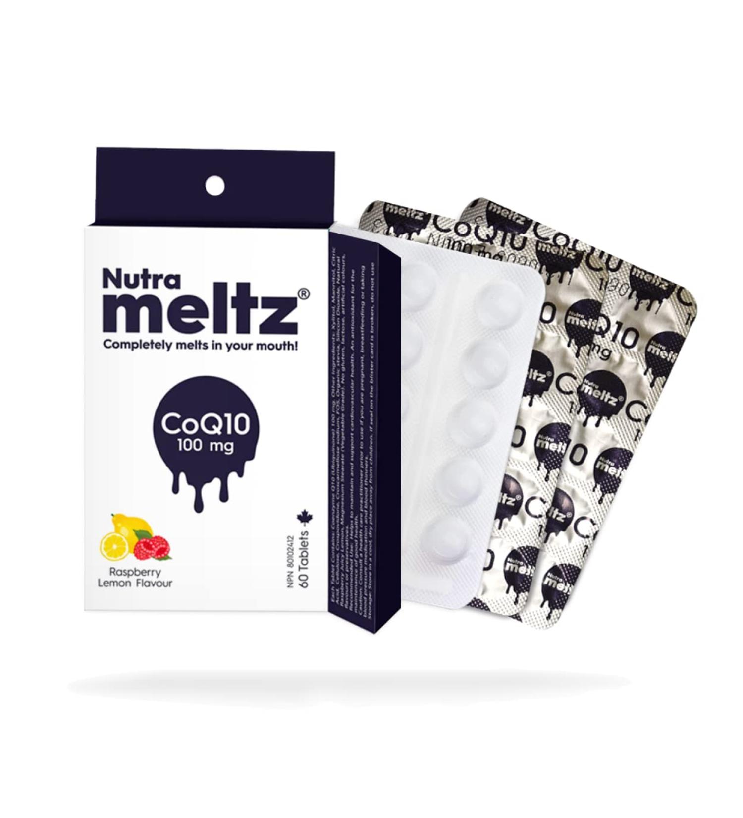Nutrameltz Coenzyme Q10 (CoQ10) Promotes Heart Health and Blood Pressure - Fast Dissolving Tablet 100 mg - 60 Tabs - Buy Online on GoSupps.com