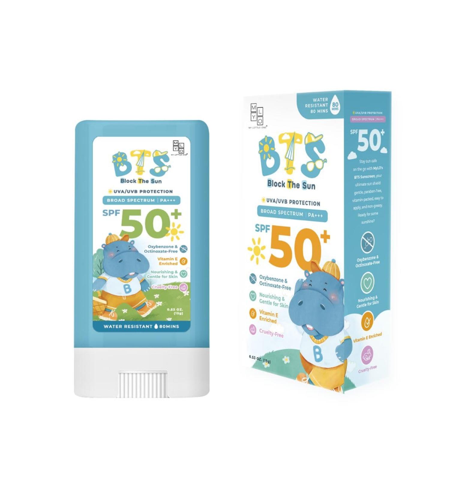 MyLO BTS SPF 50 Sunscreen | Broad-Spectrum UVA UVB Protection | Nourishing Moisturizer for All Ages | Paraben Free | Water Resistant | 15g Stick - Buy Online on GoSupps.com