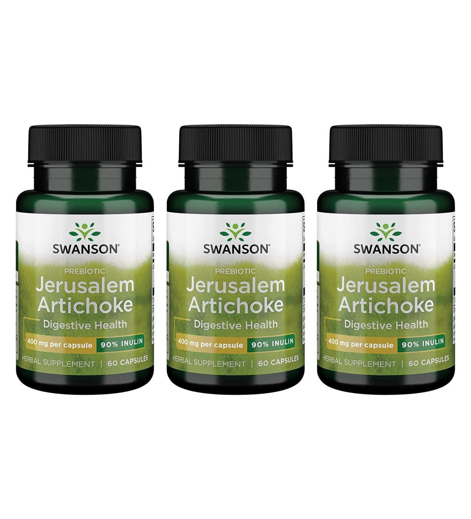 Swanson Prebiotic Jerusalem Artichoke Capsules - 400mg, 60 Count (3 Pack) - Buy Online on GoSupps.com