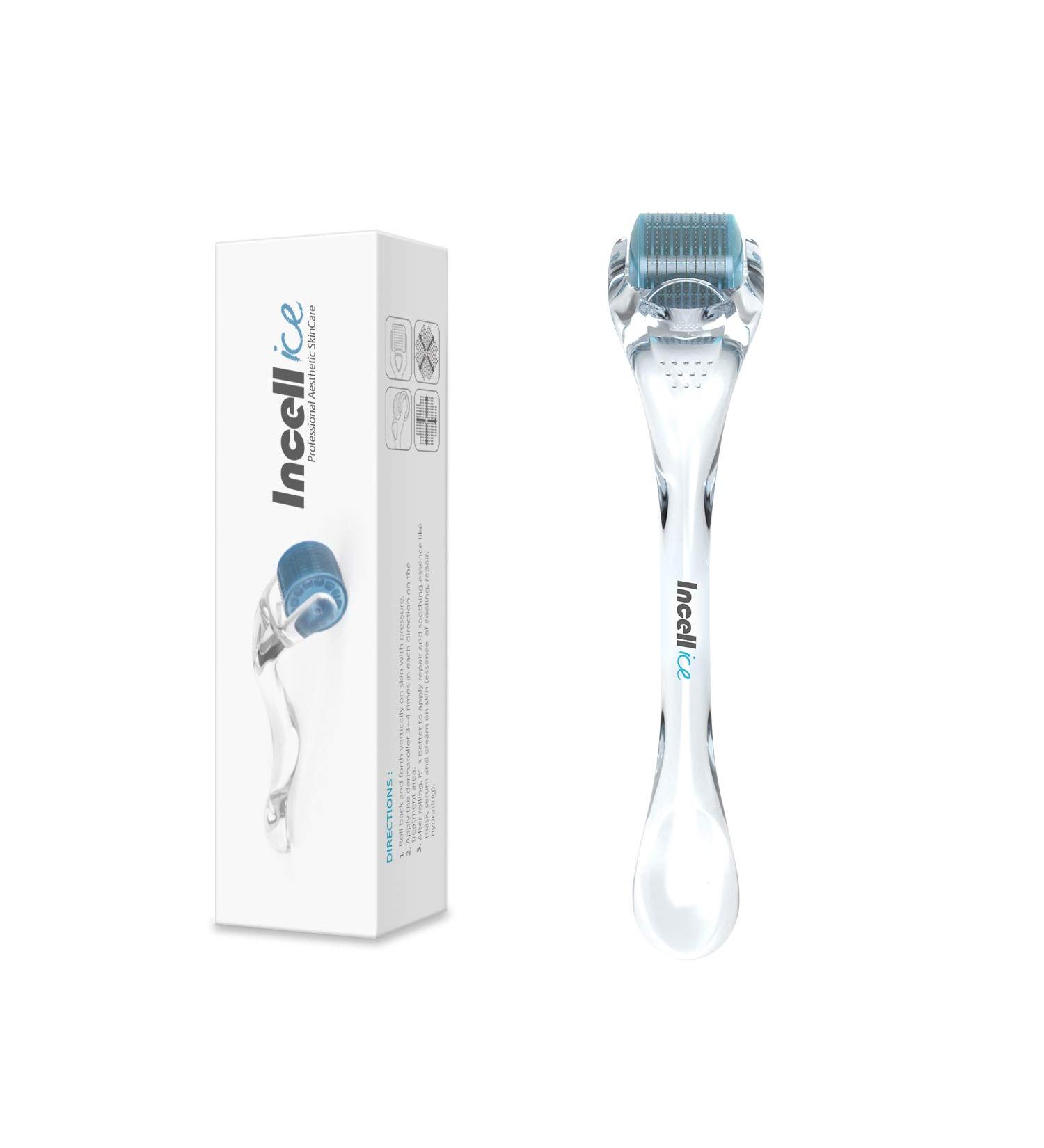 Incellice Dermaroller 0.5mm - Professional Microneedle Device for Beard & Hair Growth | Scalp & Skin Care for Men & Women - 200 Titan Needles - Buy Online on GoSupps.com