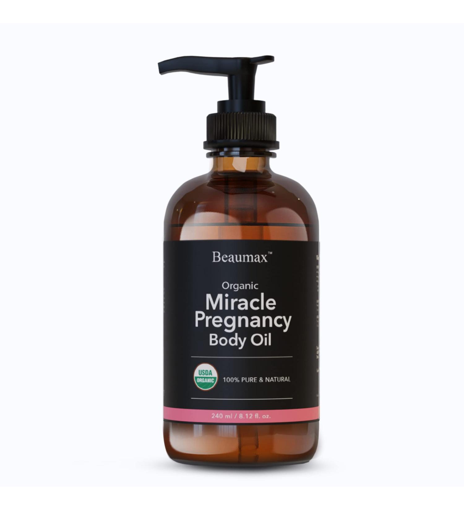 Miracle Pregnancy Body Oil - USDA Organic | Nourishing 240ml/8.12 fl.oz for Expecting Moms - Buy Online on GoSupps.com