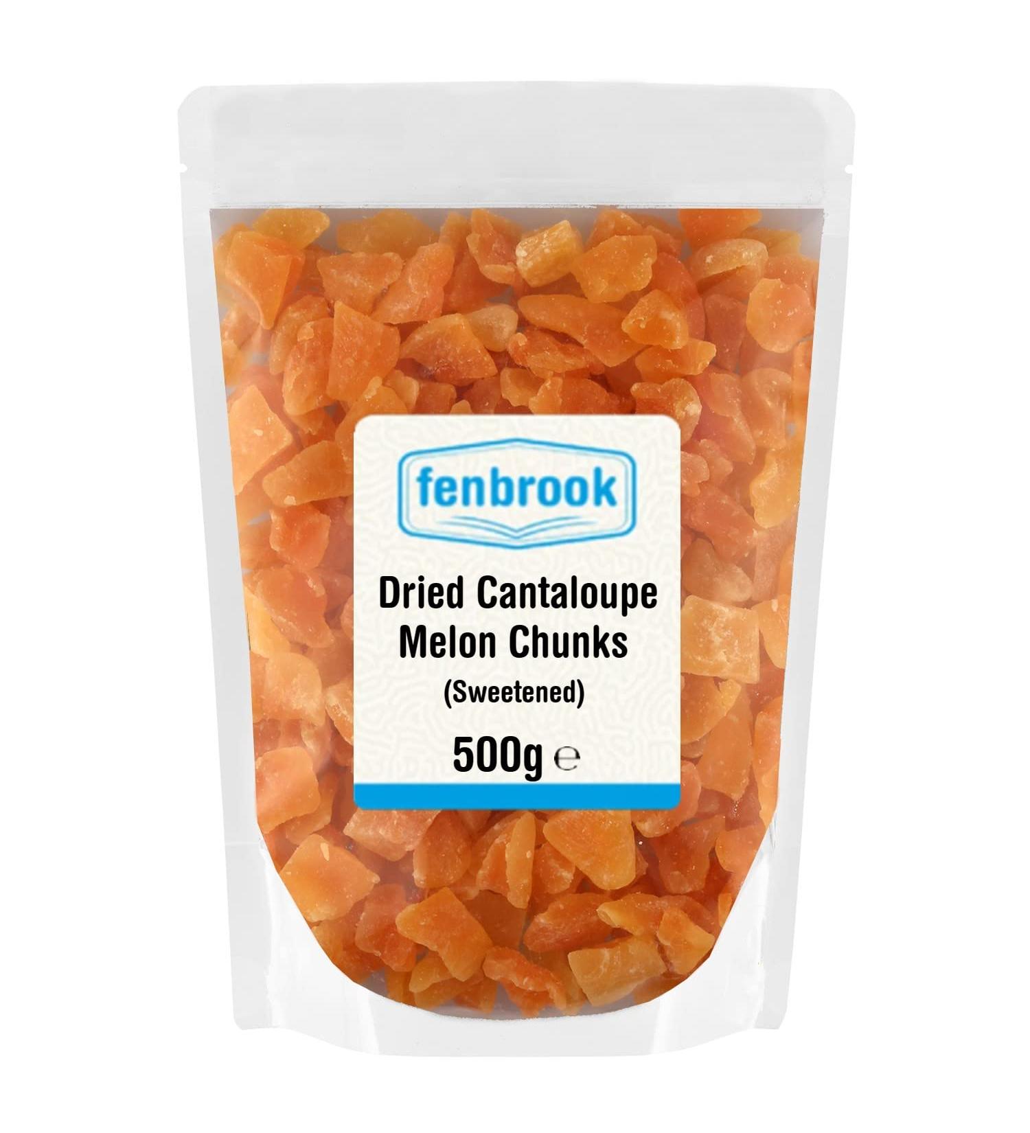 Dried Cantaloupe Melon Chunks (Sweetened) 500g by Fenbrook