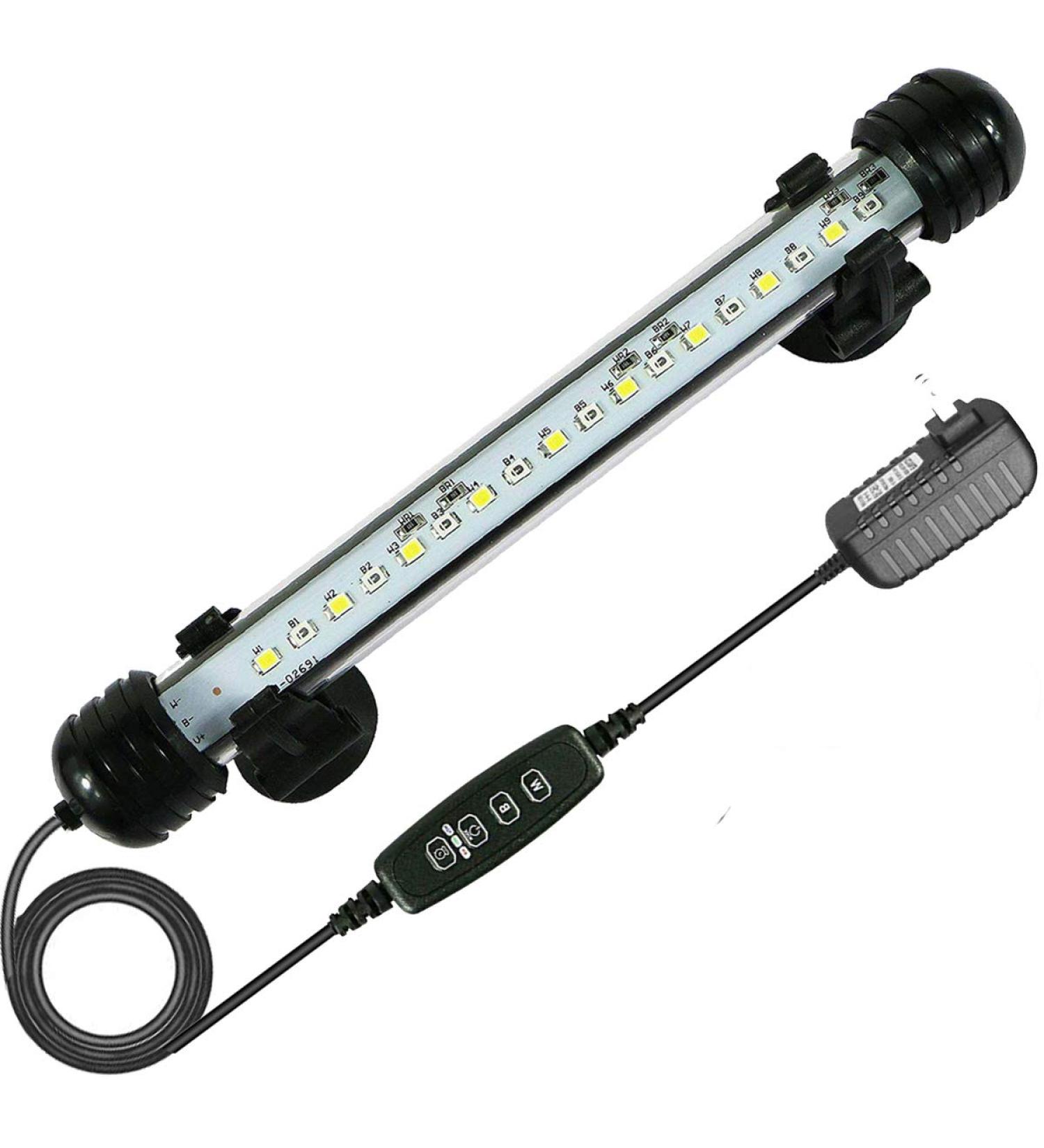 MingDak Submersible LED Aquarium Light 7.5 Inch 4W with Timer & Dimmer Switch - White & Blue Fish Tank Light Bar Stick - 3 Modes - Buy Online on GoSupps.com