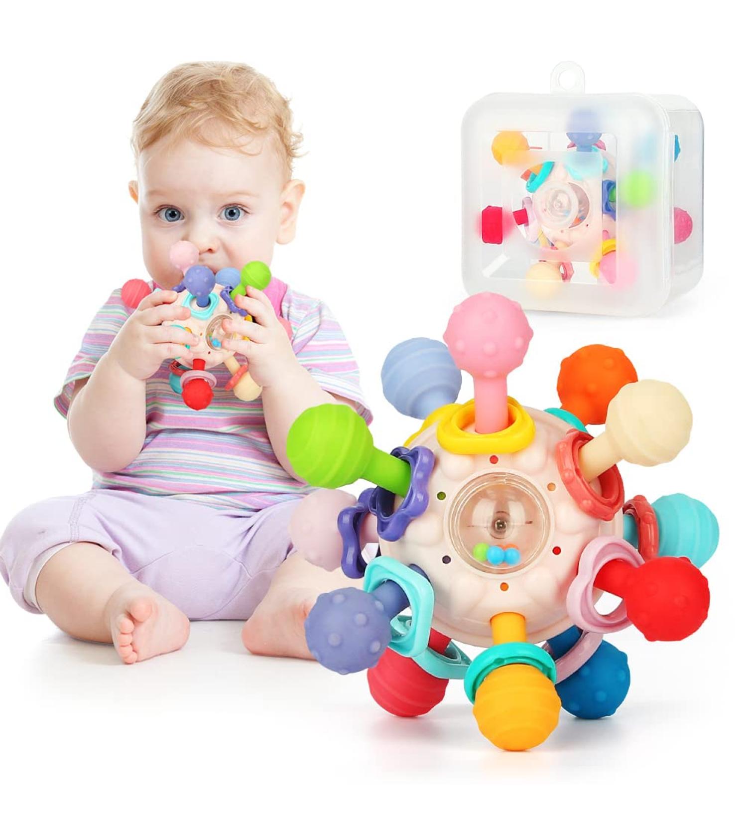 BPA-Free Baby Teething Toys for Babies 0-12 Months | Teething Relief Soft Chew Toy - Buy Online on GoSupps.com