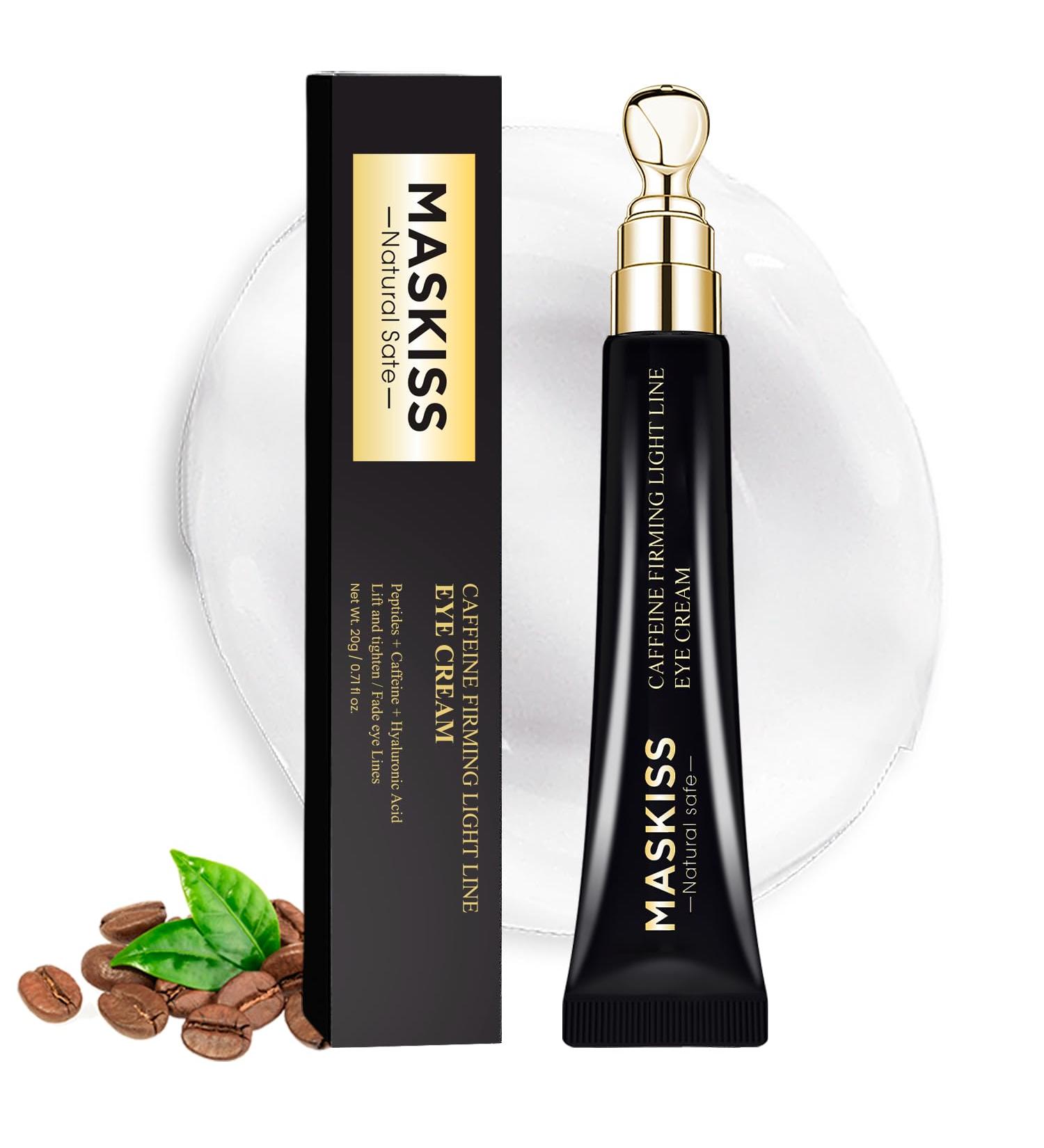 Maskiss Anti-Aging Under Eye Cream with Peptides & Caffeine Smooth Fine Lines Reduce Under Eye Bags Wrinkles and Puffiness - Buy Online on GoSupps.com
