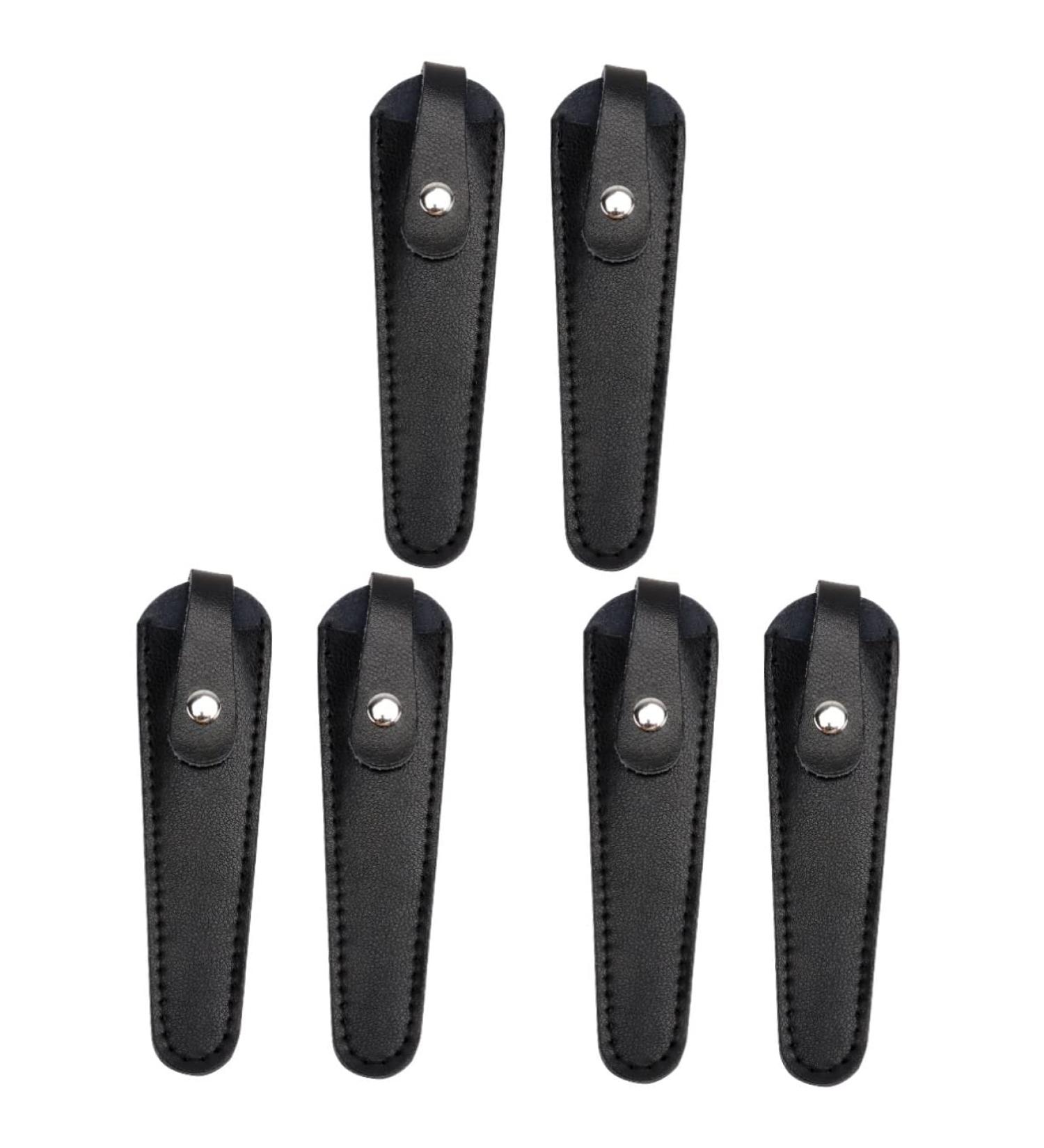 Beavorty 6-Part Professional Hairdressing Scissors Covers - Portable Leather Travel Bags - Safety & Style for Eyebrow Grooming - Set of 3 Black 15x4.2cm - Buy Online on GoSupps.com