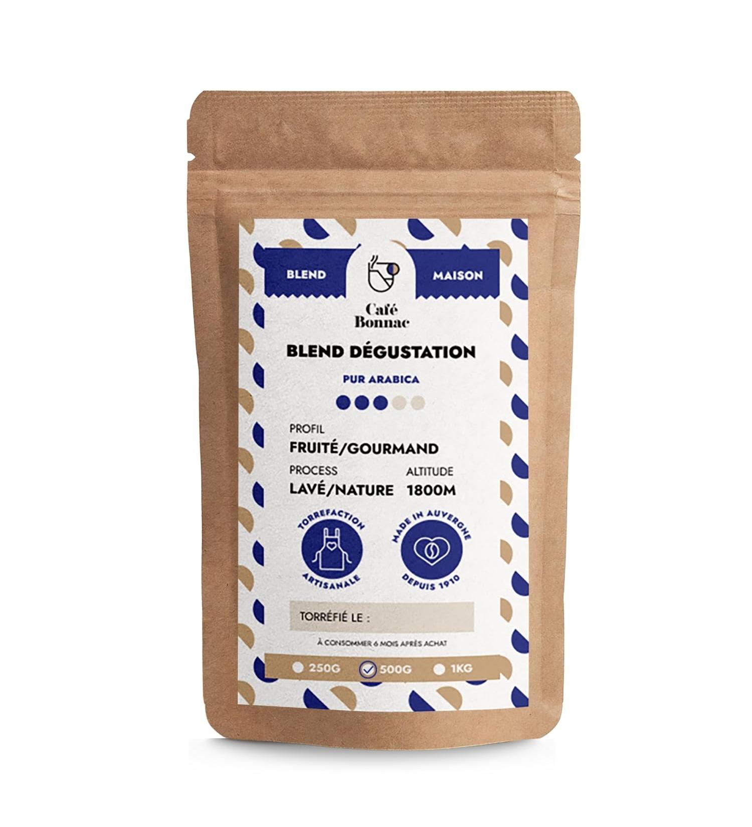 Caf Bonnac Caf En Grain Blend D gustation 500gr | 100% Arabica Rond Et Subtil | Notes De Fruits Rouges Caramel Et Praline | Torr faction Artisanale Fran aise | Id al Machine Caf Grain 1 500 g (Lot de 1) - Buy Online on GoSupps.com