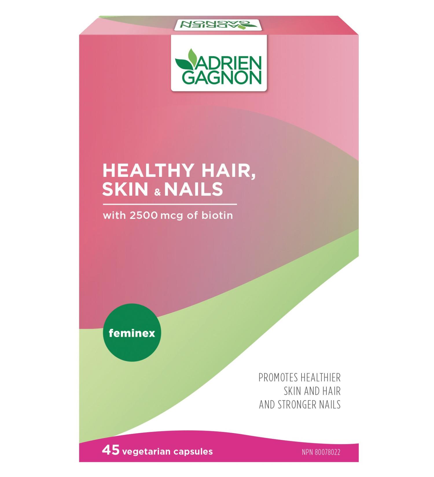 Adrien Gagnon - Feminex Healthy Hair Skin & Nails 2500 mcg of Biotin 45 Vegetarian Capsules - Buy Online on GoSupps.com