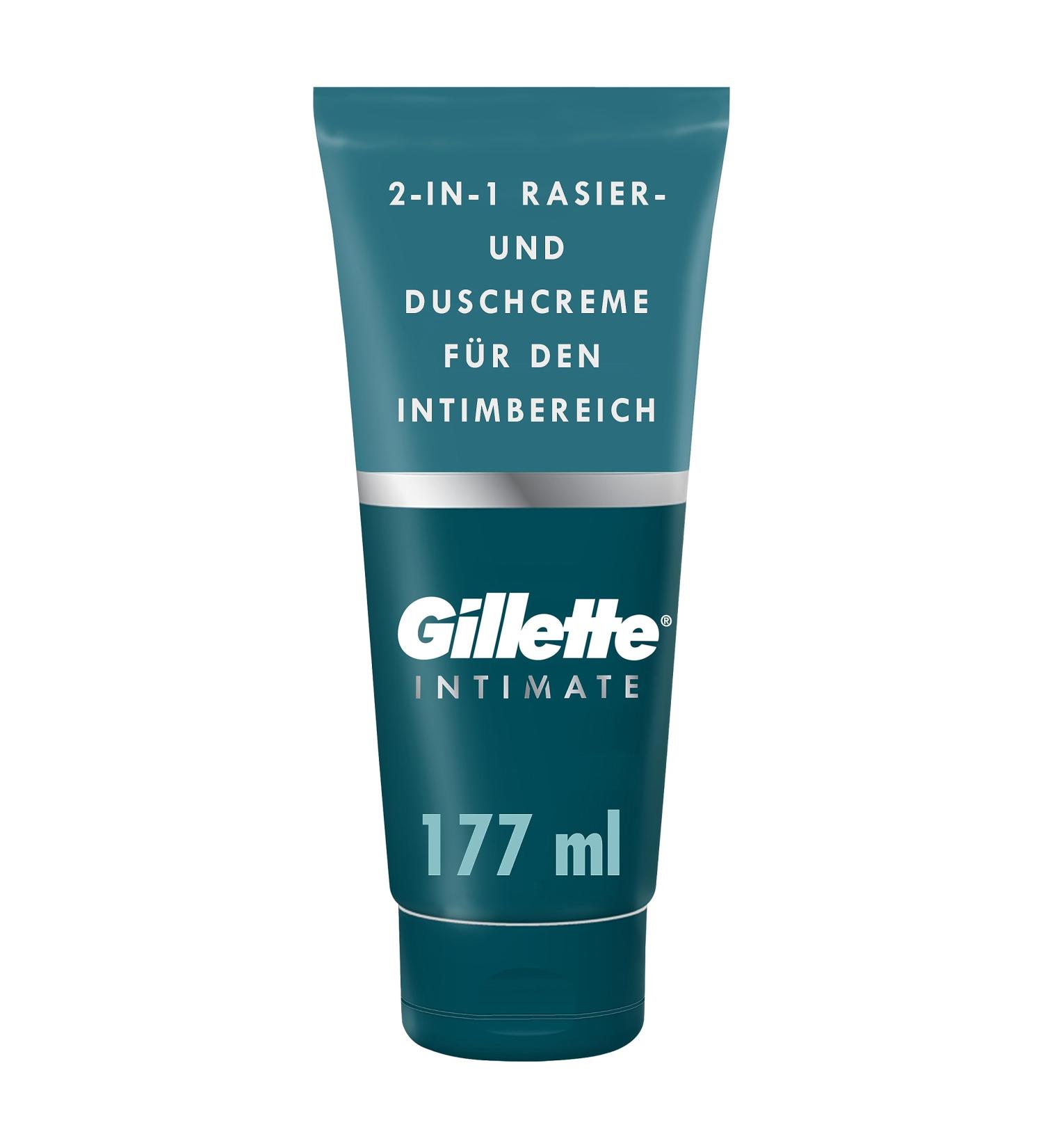 Gillette Intimate Care Razor Set for Men - 2-in-1 Shaving & Shower Cream with Aloe - Paraben-Free - Perfect Gift - 177 ml - Buy Online on GoSupps.com